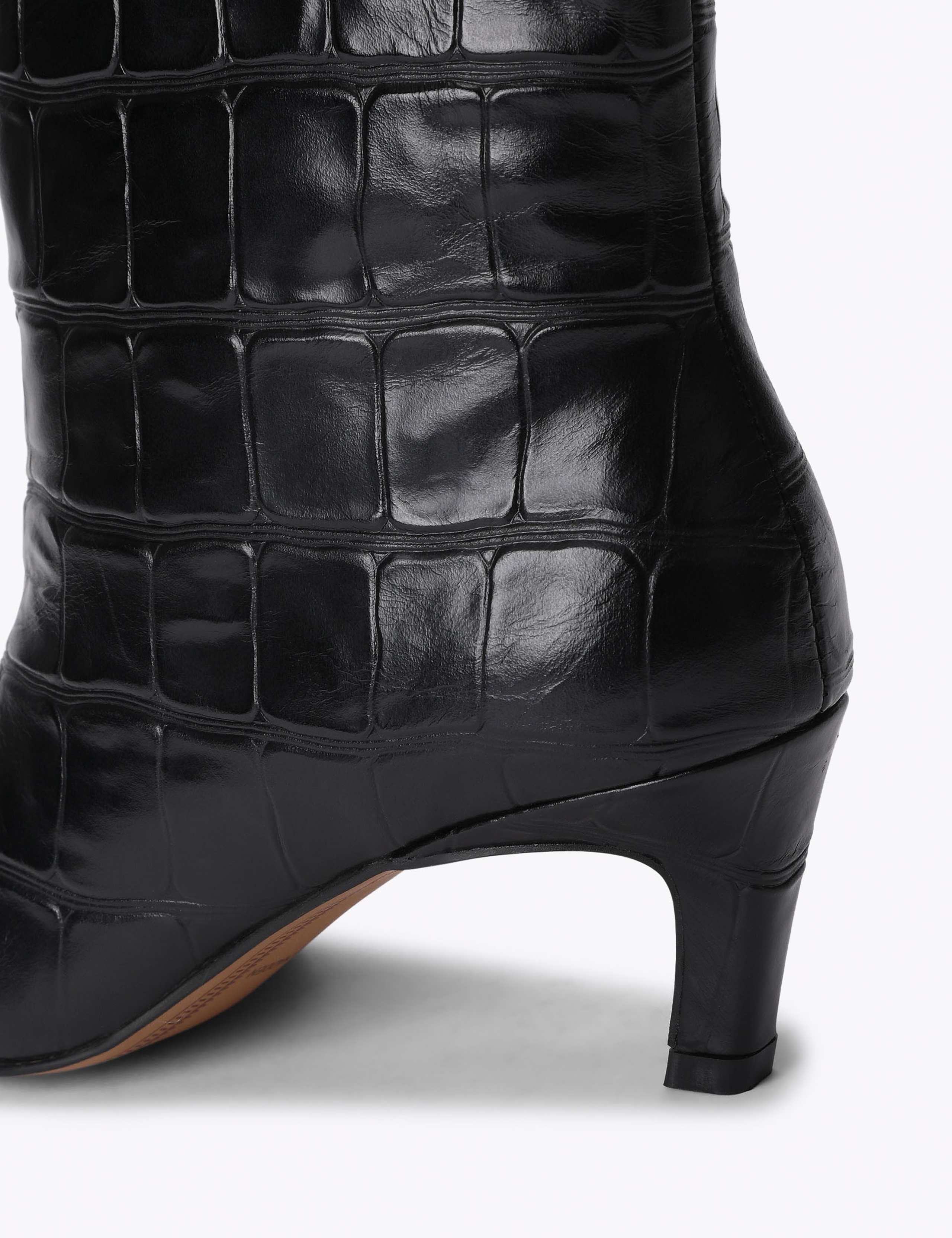 Greed Leather Kitten Heel Ankle Boots 5 of 5