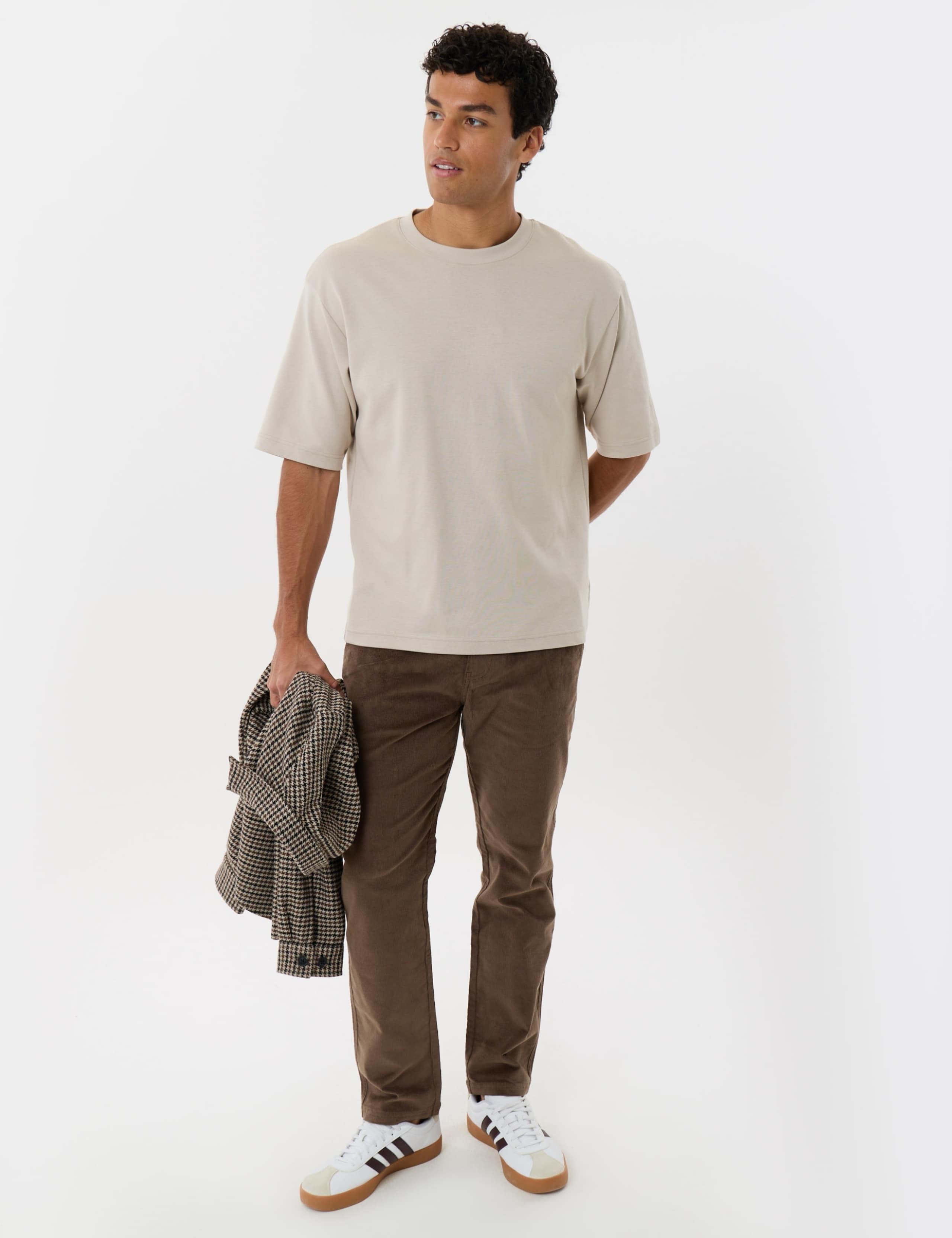 Straight Fit Cotton Rich Corduroy Trousers 3 of 5