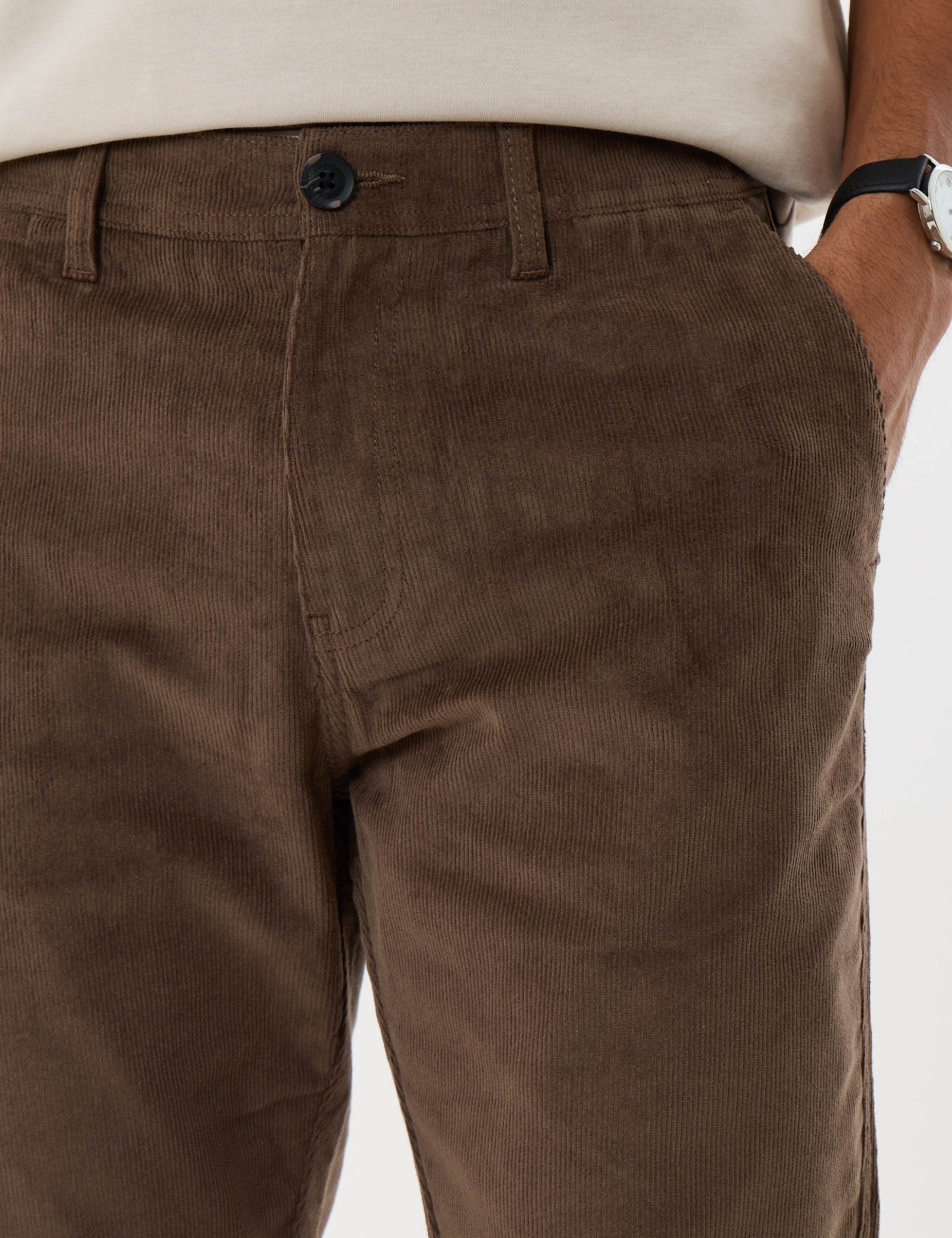 Straight Fit Cotton Rich Corduroy Trousers 4 of 5
