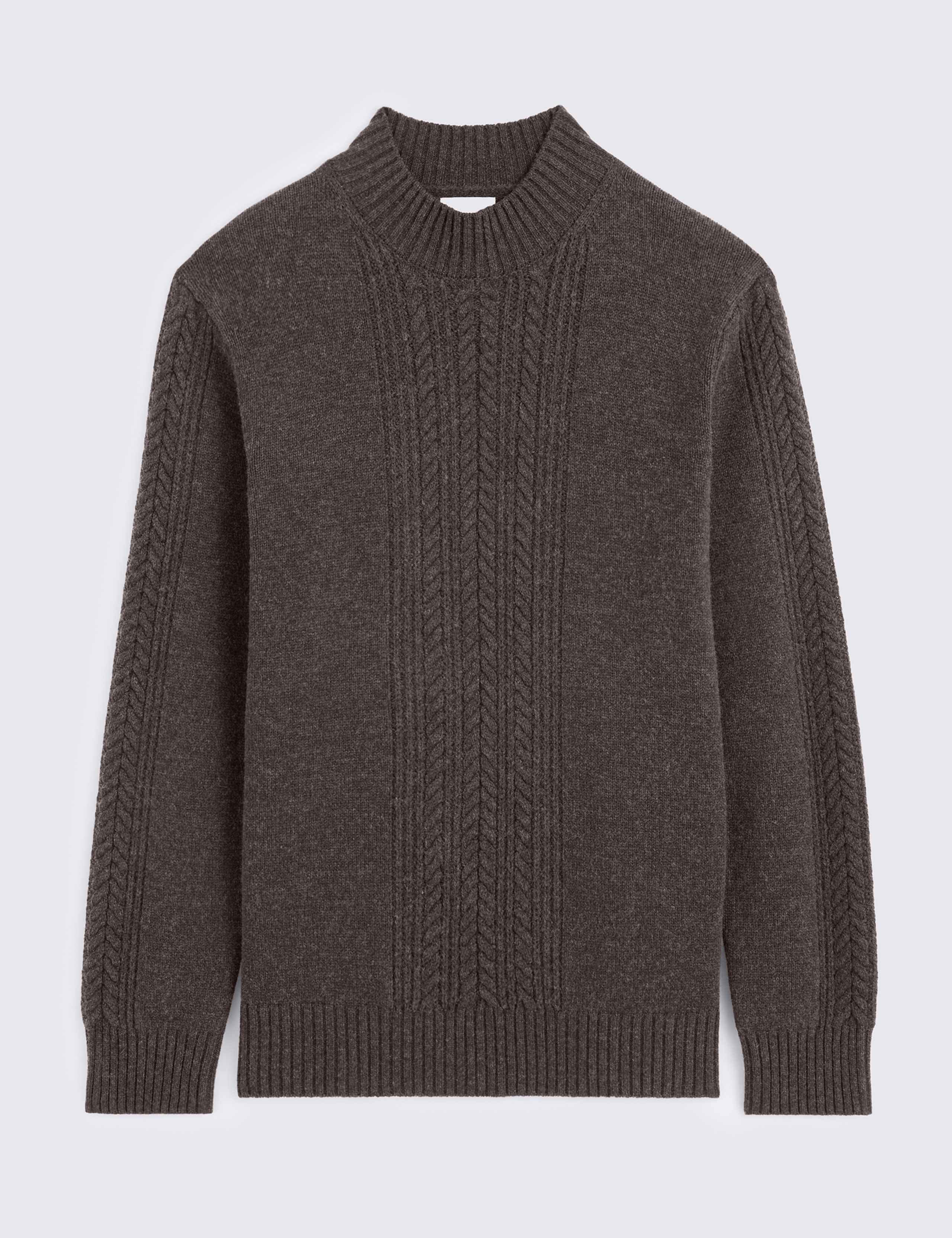 Pure Wool Cable Funnel Neck Jumper 4 of 4