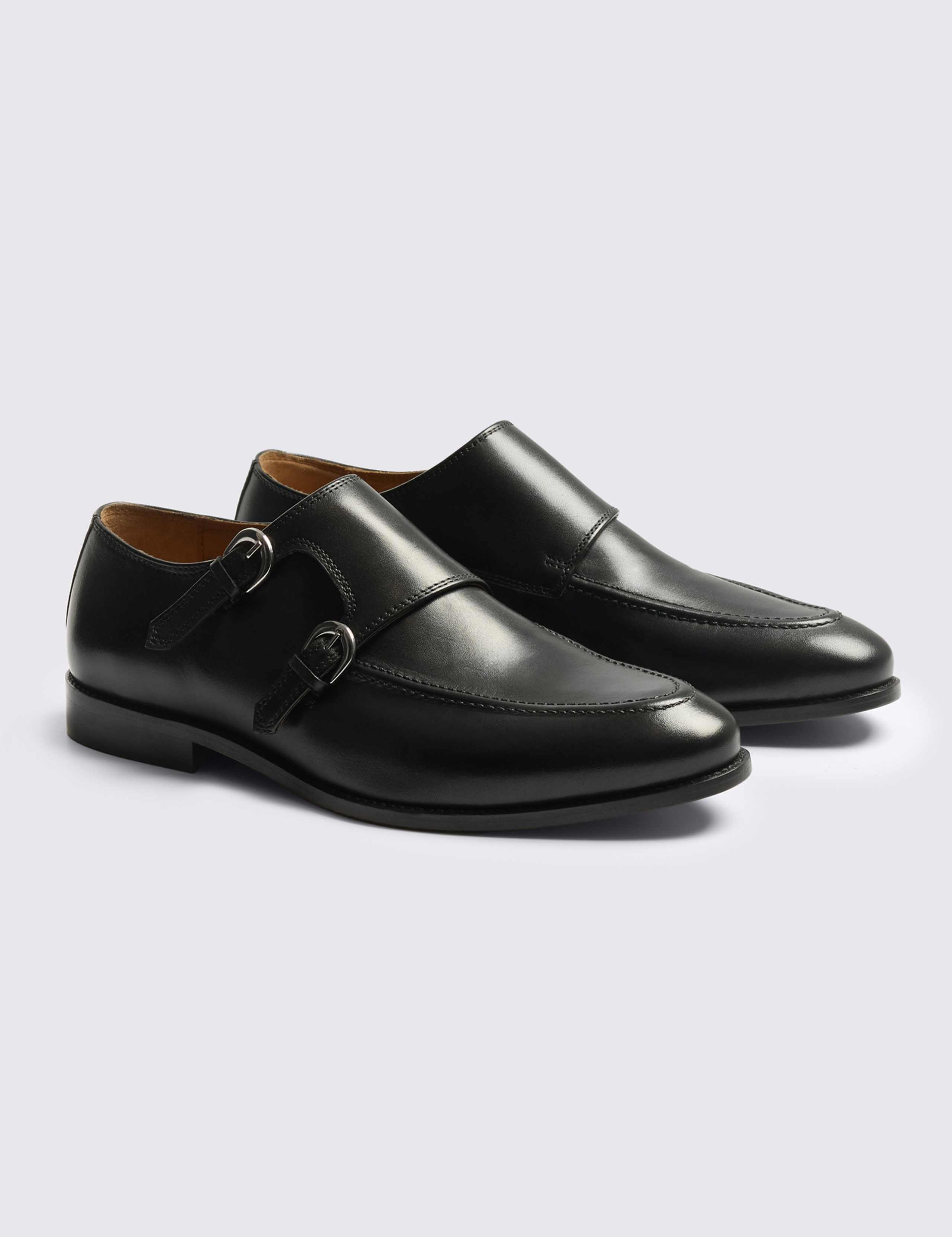 Leather Double Monk Strap Shoes 2 of 4