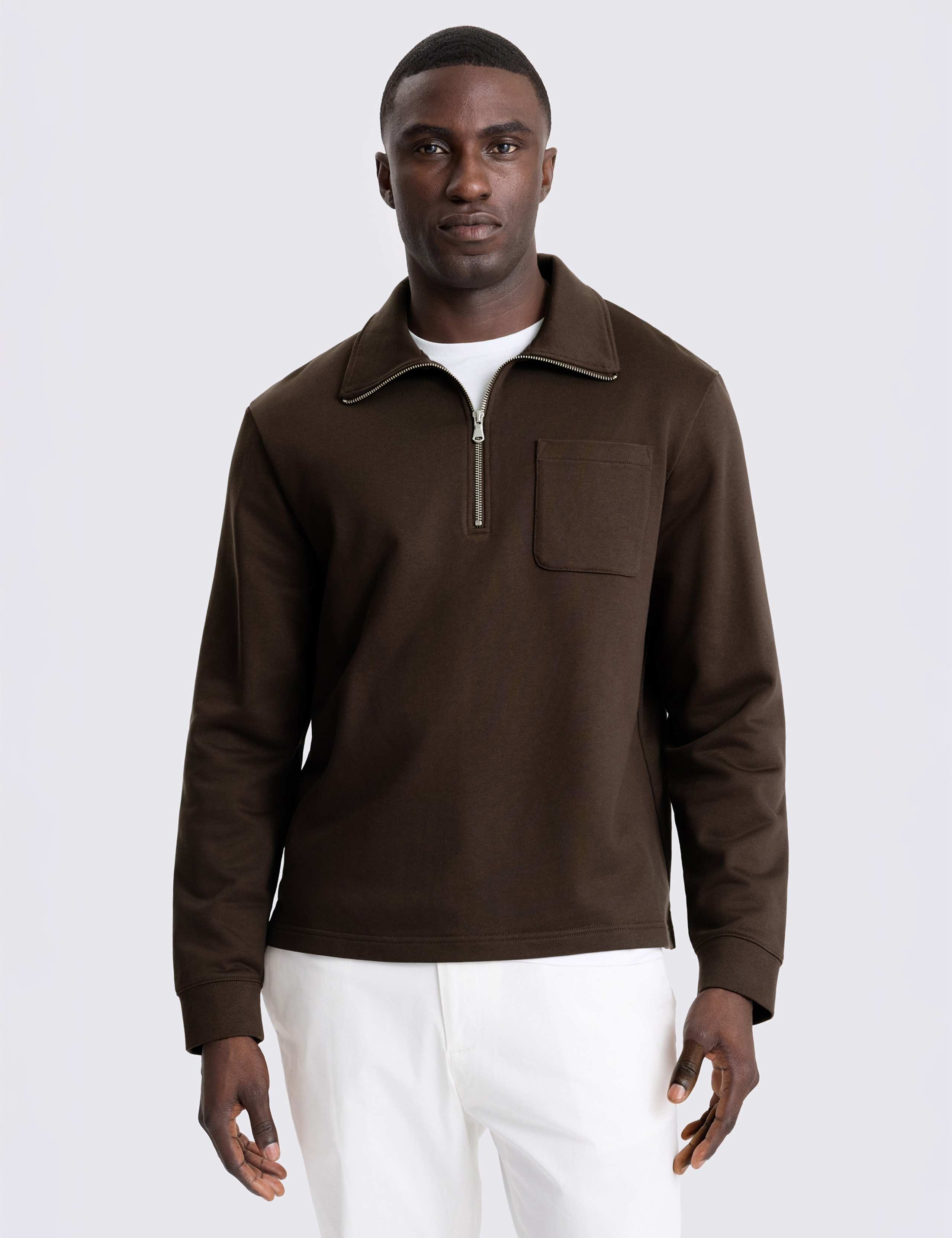 Pure Cotton Quarter Zip Sweatshirt 1 of 4