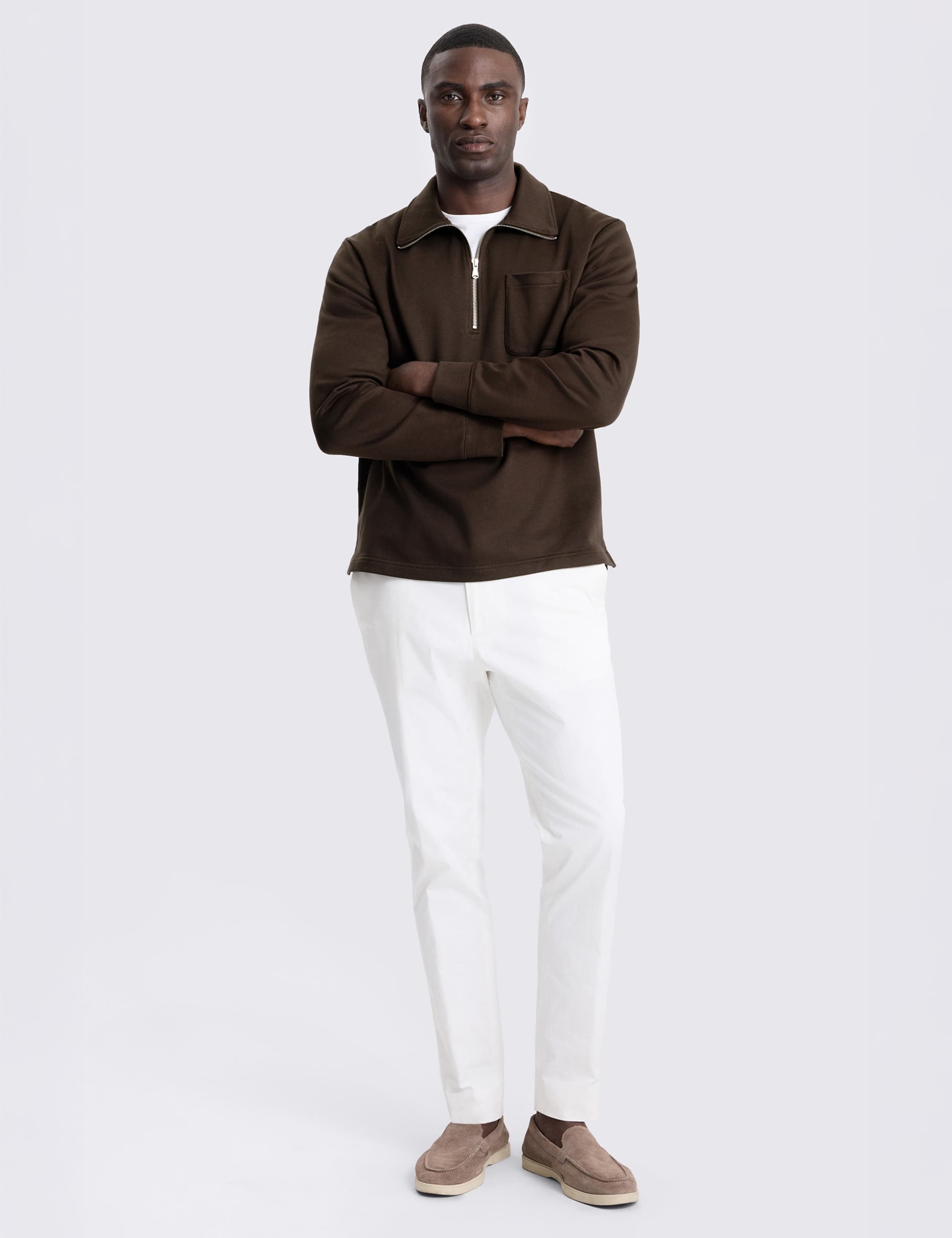 Pure Cotton Quarter Zip Sweatshirt 2 of 4