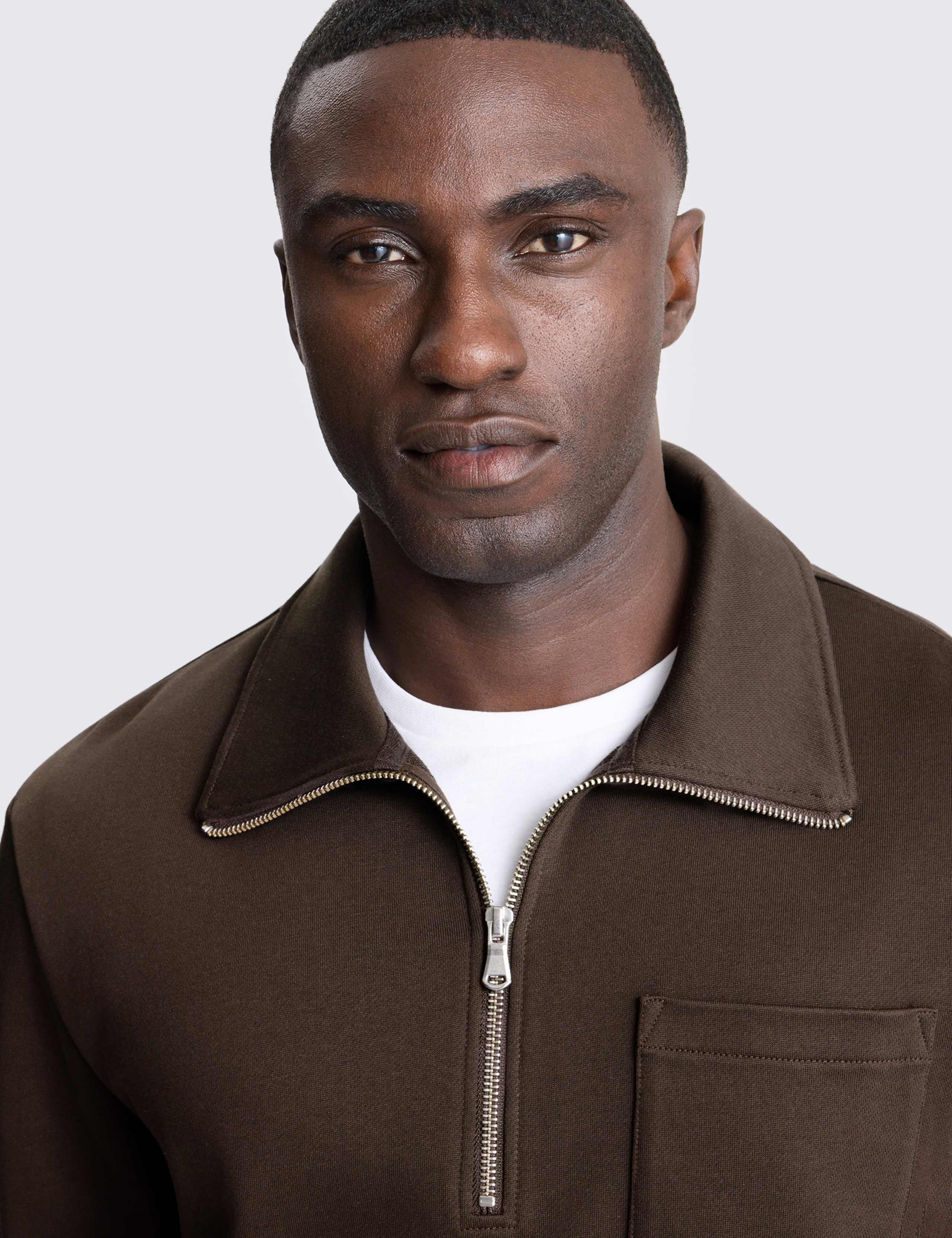 Pure Cotton Quarter Zip Sweatshirt 3 of 4
