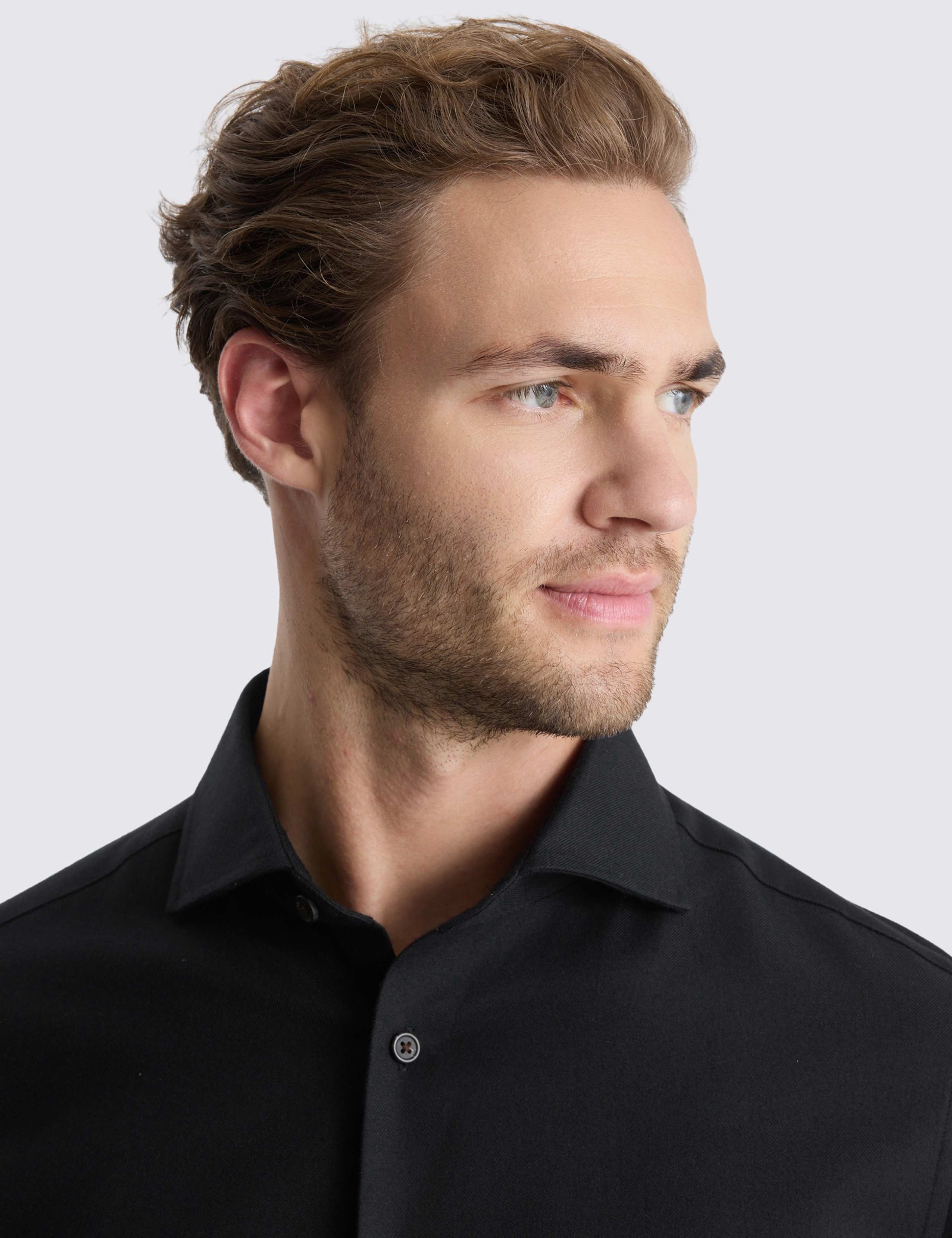 Regular Fit Brushed Cotton Melange Shirt 3 of 4
