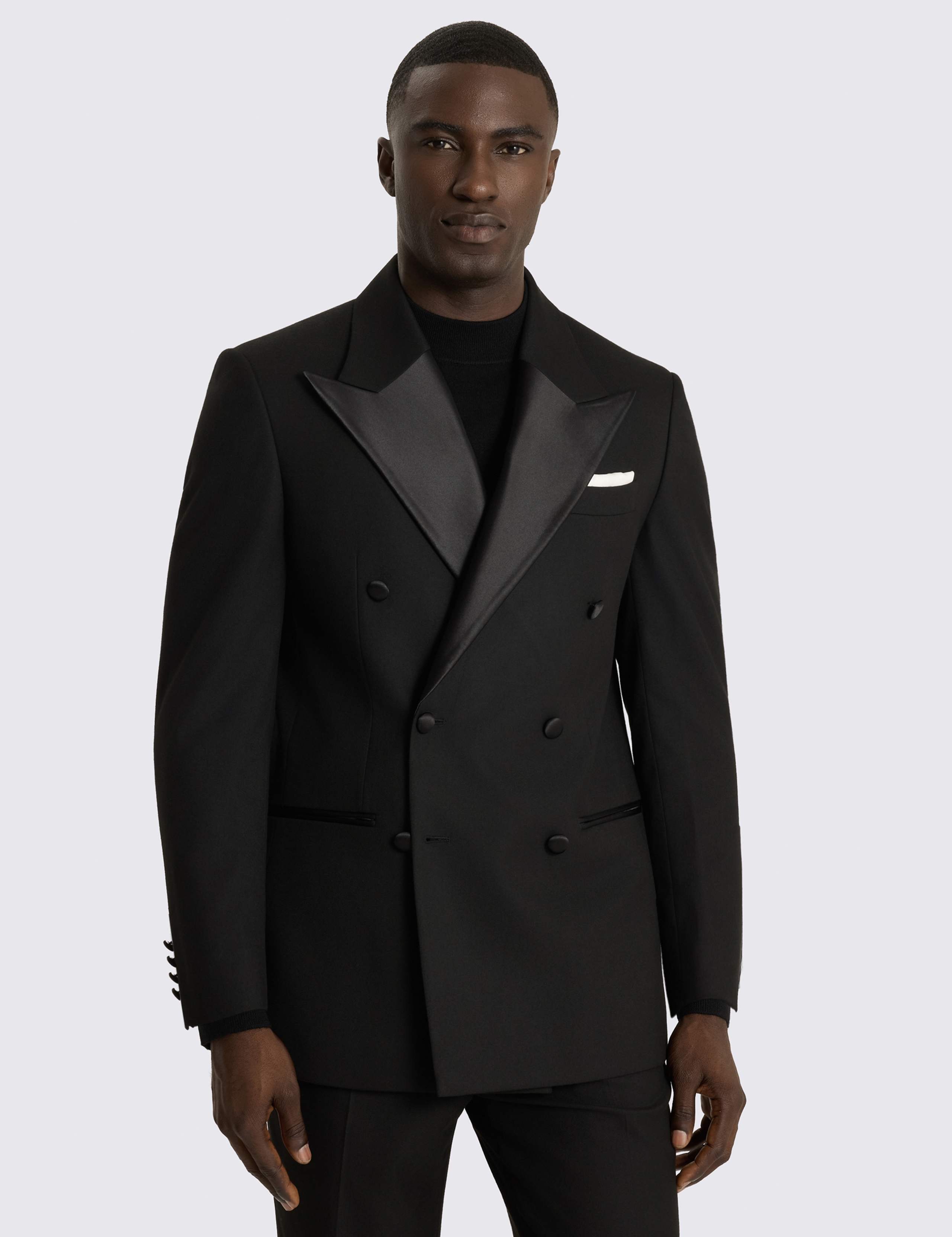 Relaxed Fit Double Breasted Tuxedo Jacket 1 of 5