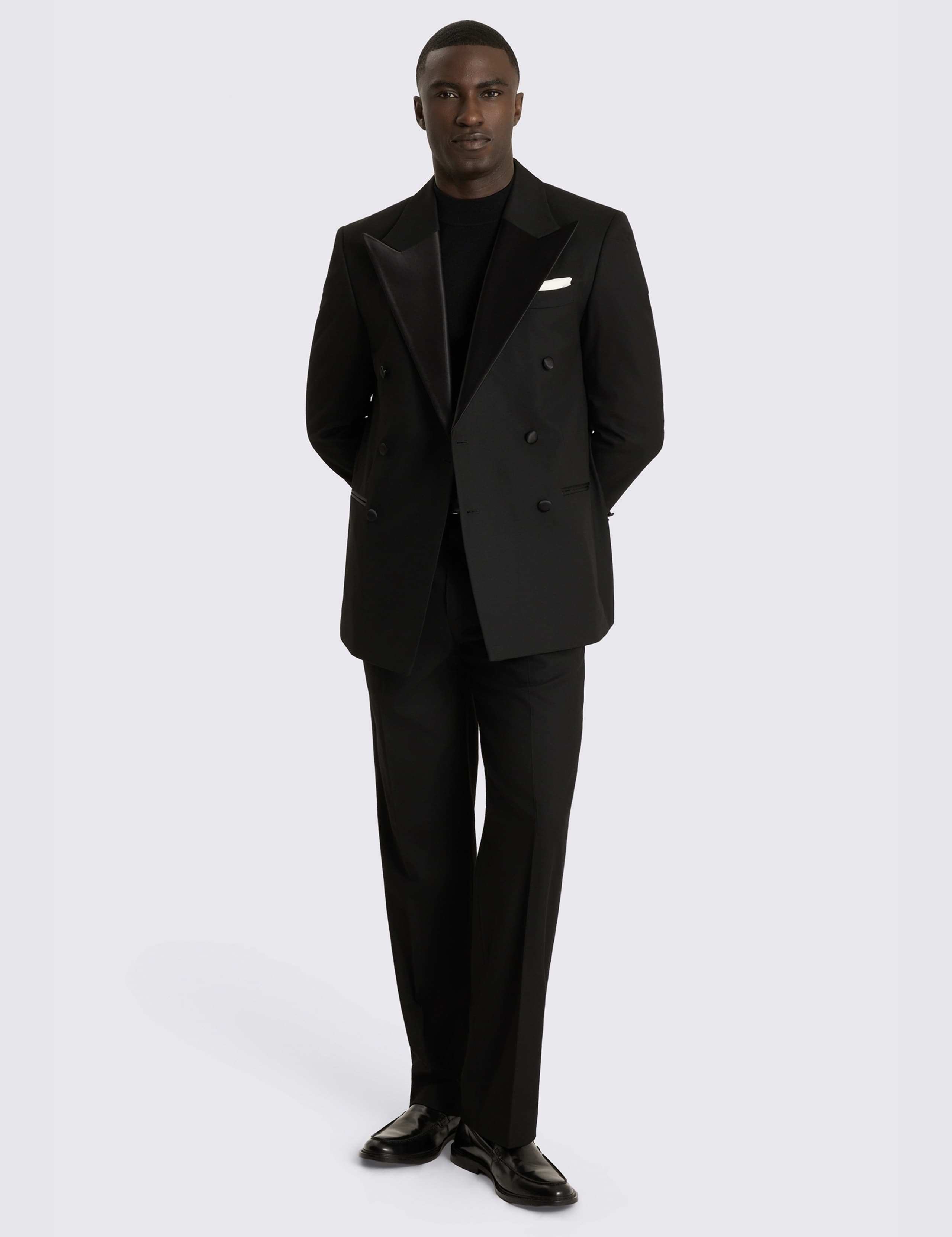 Relaxed Fit Double Breasted Tuxedo Jacket 2 of 5