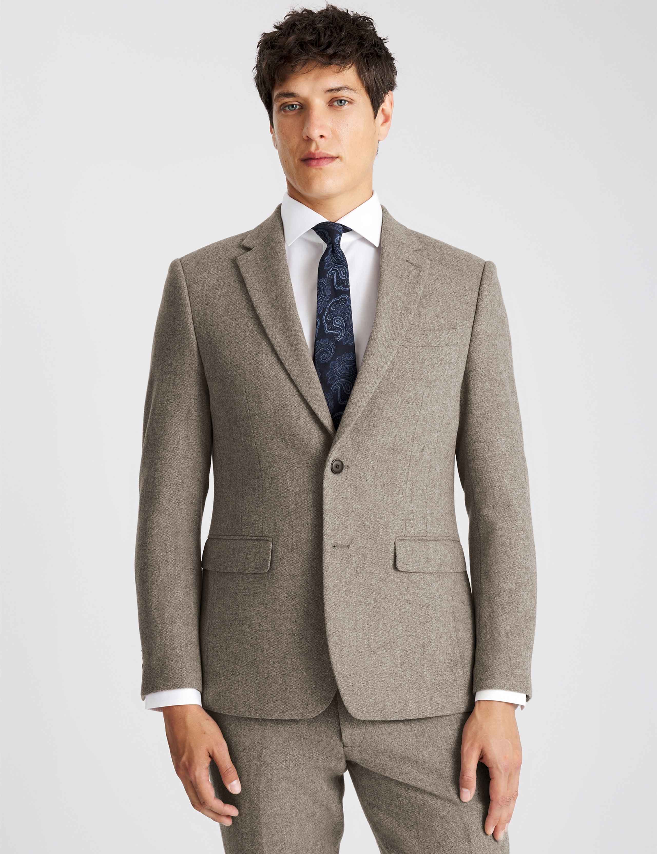Slim Fit Wool Rich Donegal Tweed Suit Jacket 4 of 7