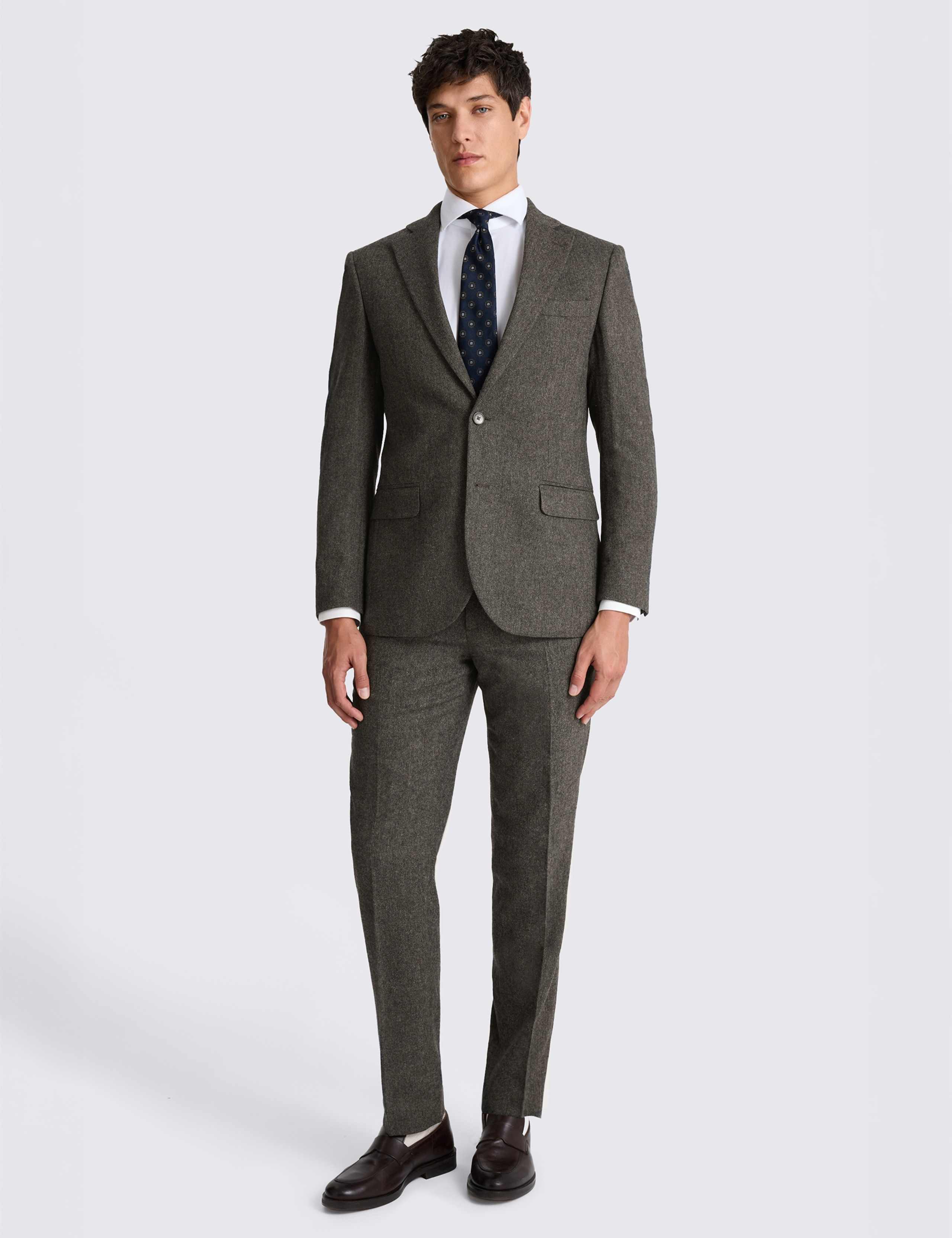 Tailored Fit Wool Blend Herringbone Suit Jacket 3 of 7