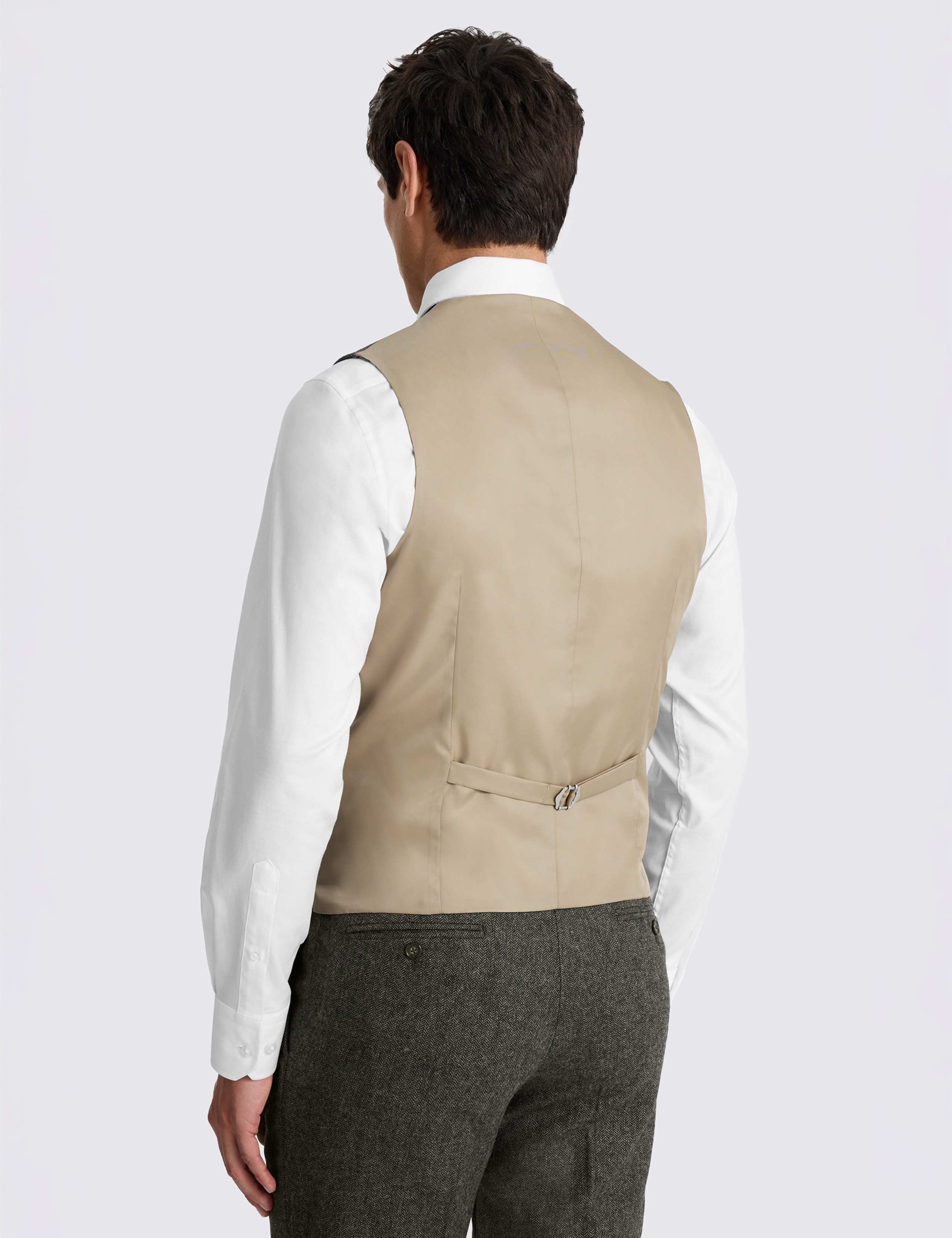 Tailored Fit Wool Blend Herringbone Waistcoat 3 of 3