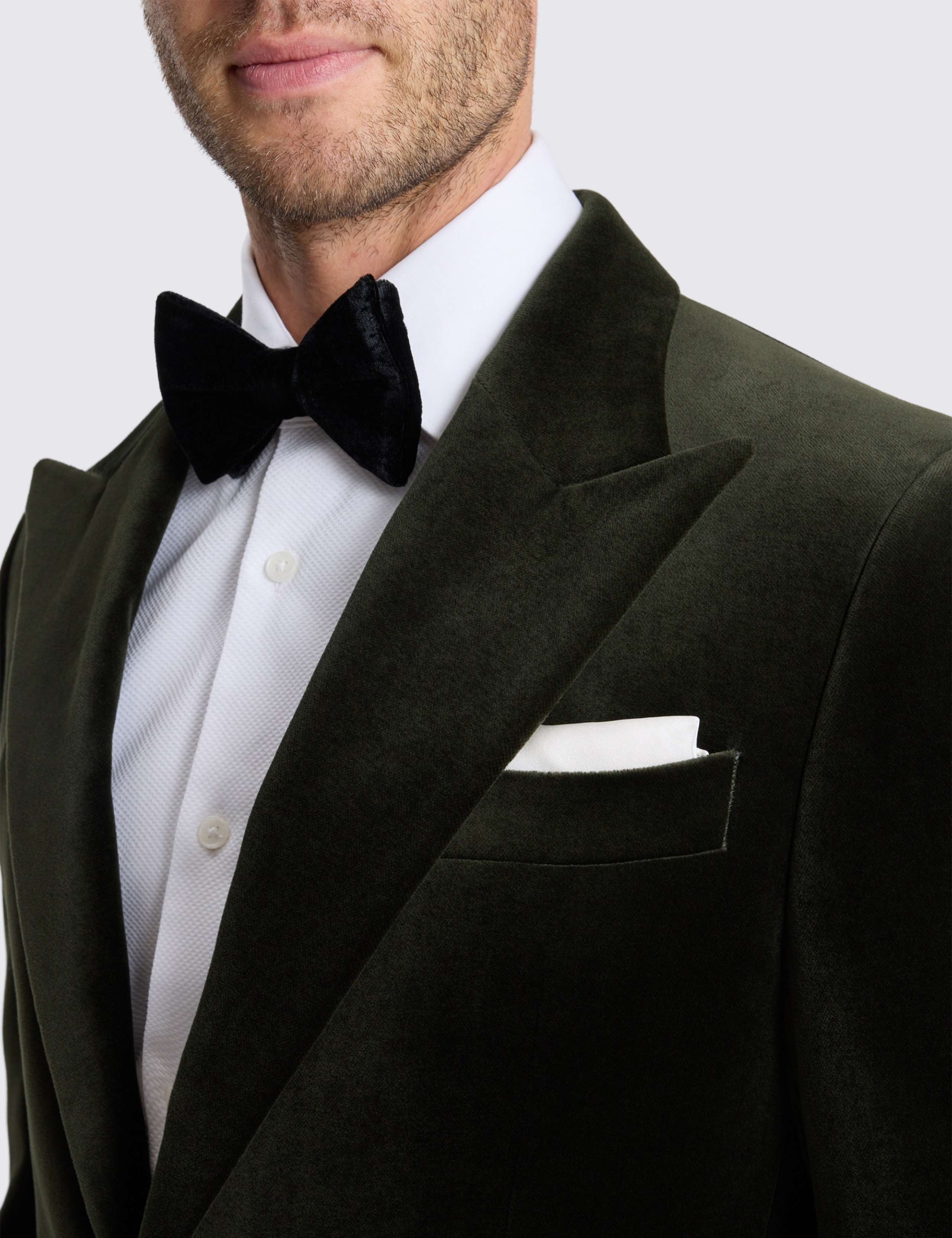 Tailored Fit Pure Cotton Velvet Tuxedo Jacket 3 of 5
