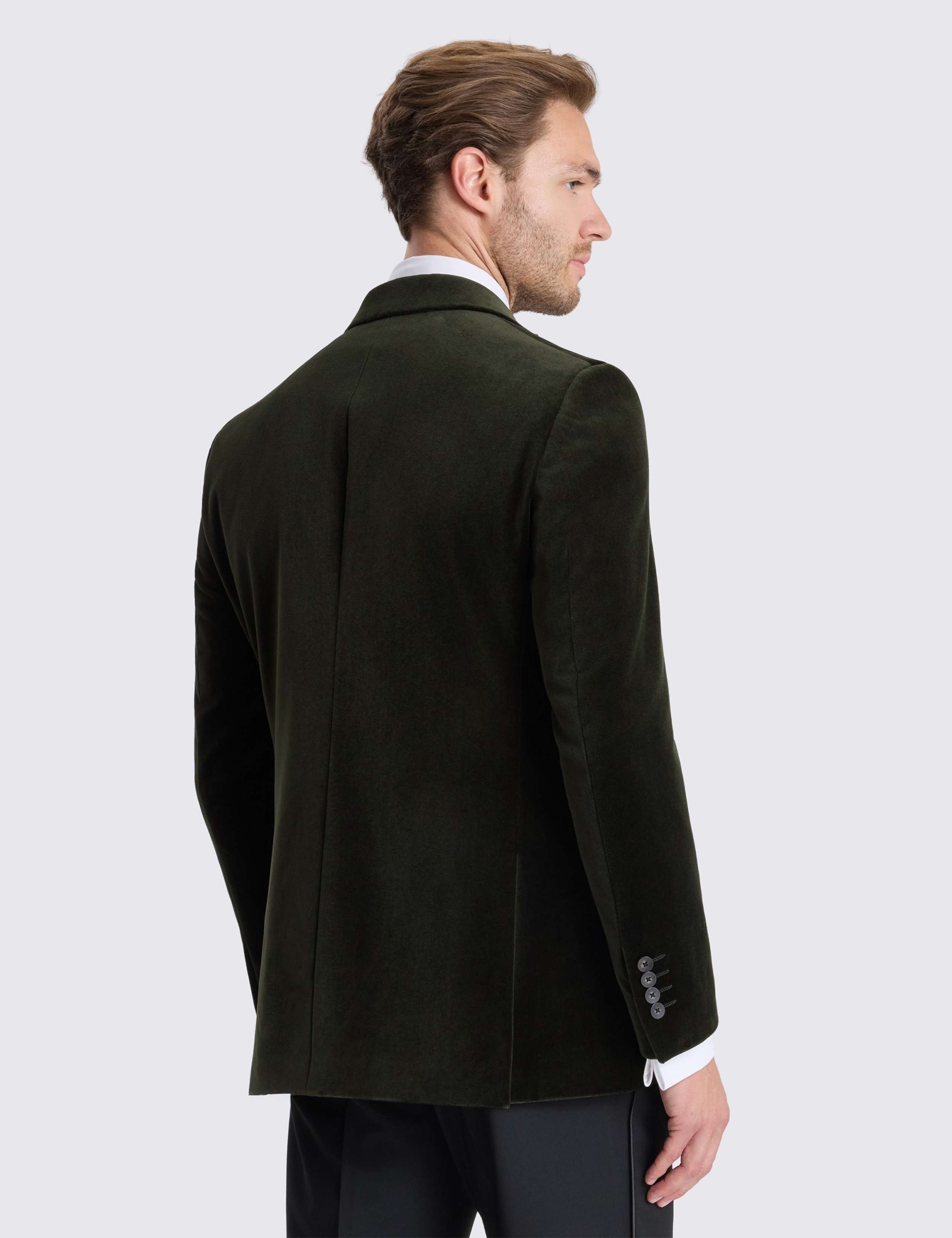 Tailored Fit Pure Cotton Velvet Tuxedo Jacket 4 of 5