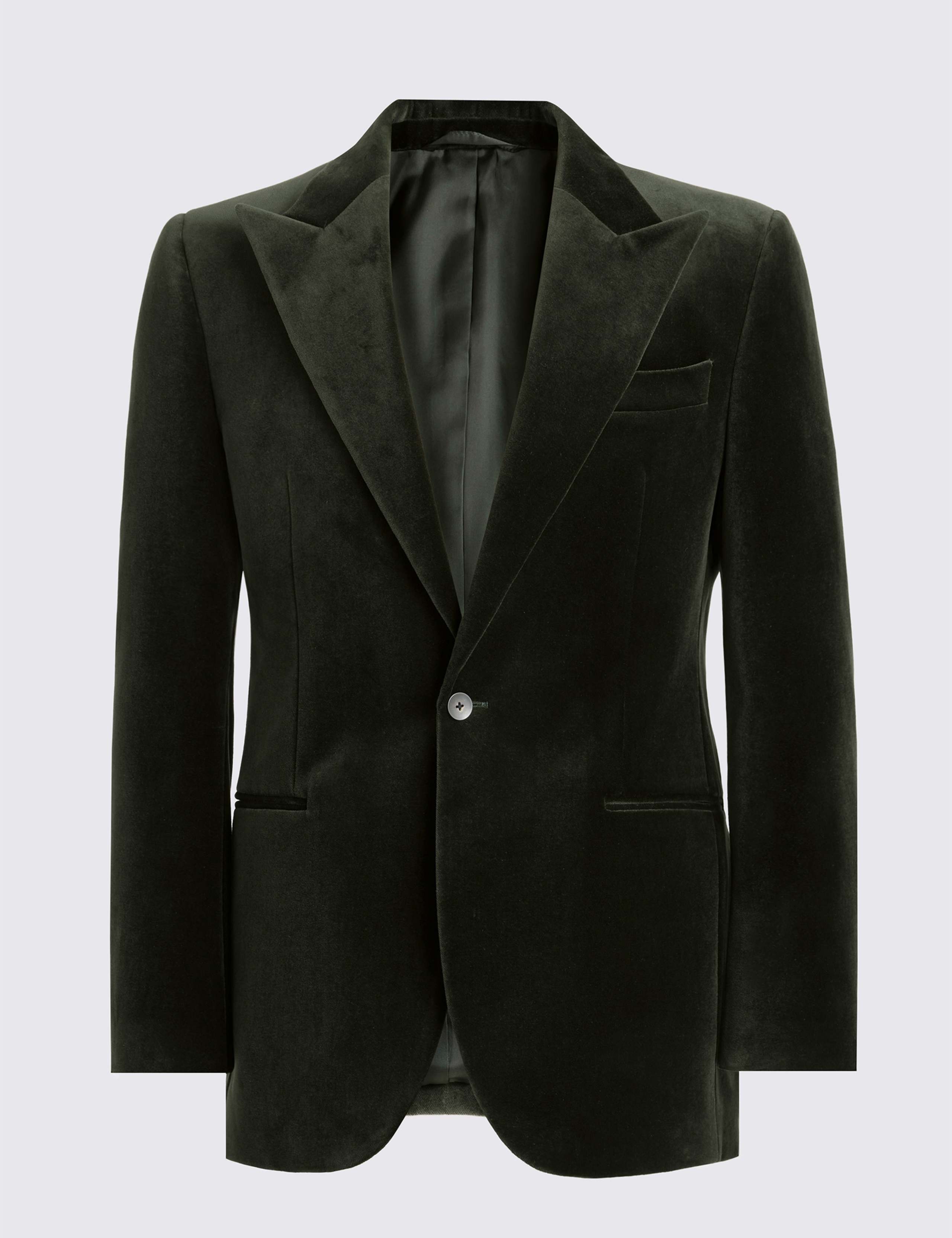Tailored Fit Pure Cotton Velvet Tuxedo Jacket 5 of 5