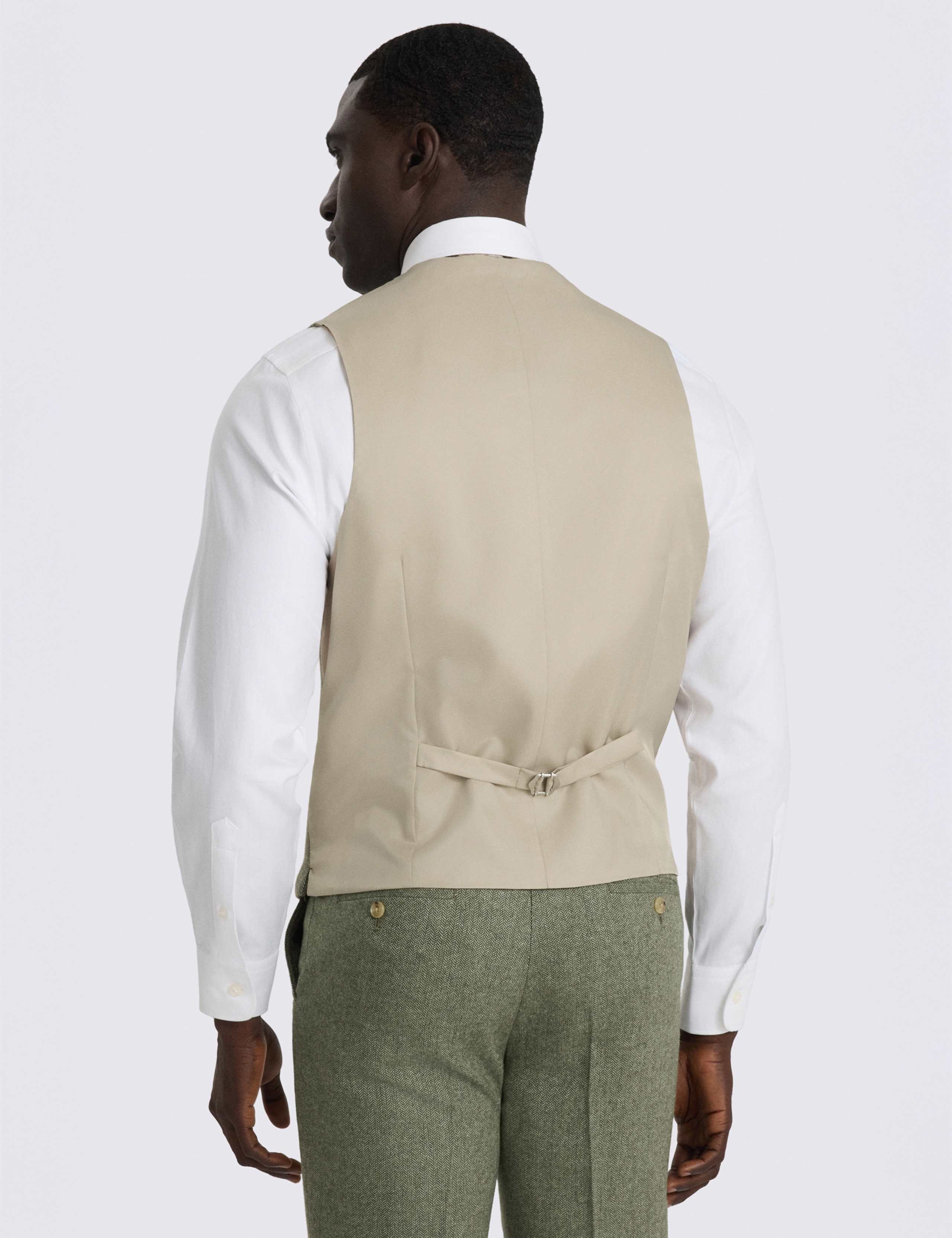 Tailored Fit Wool Blend Herringbone Waistcoat 3 of 3