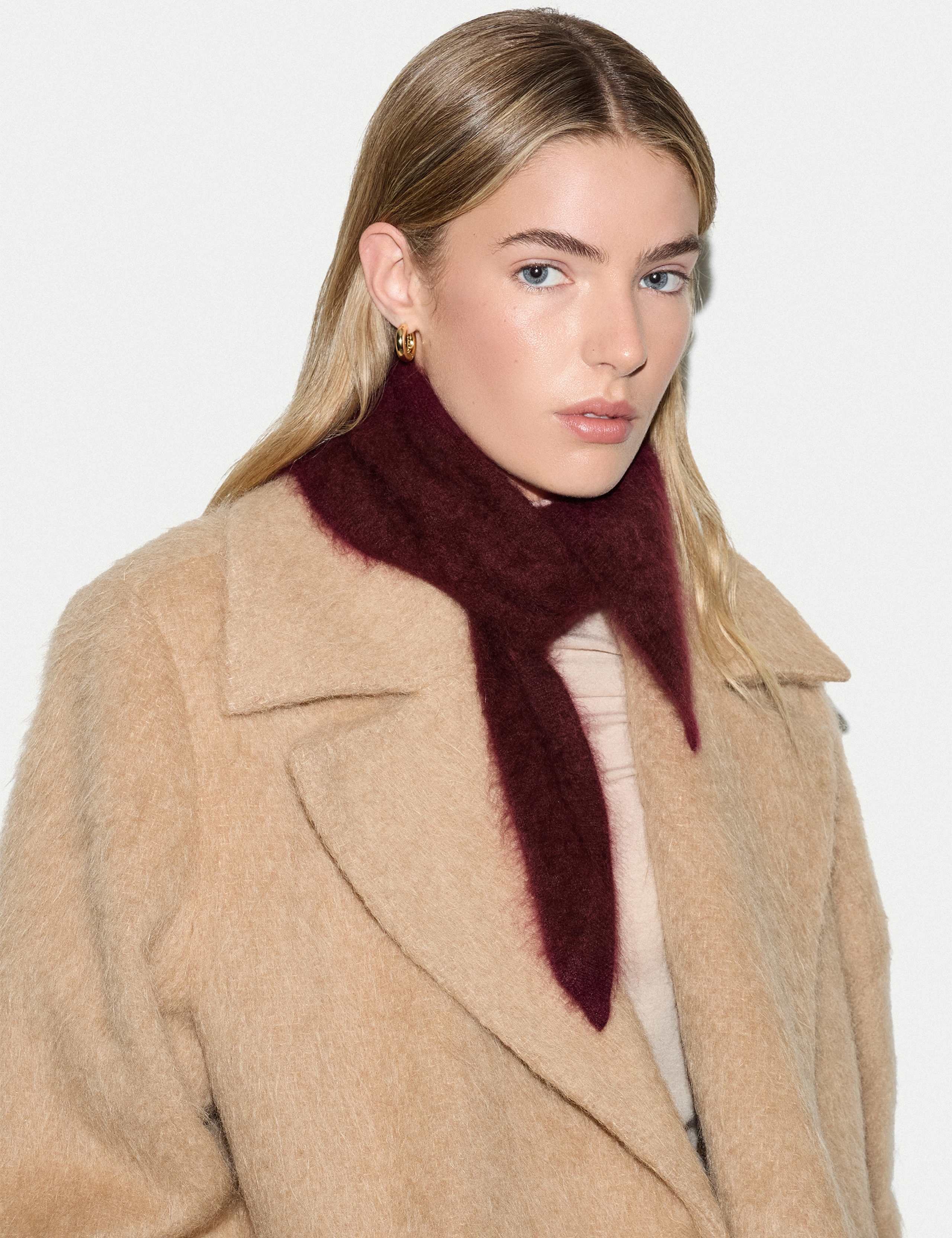 Pure Cashmere Textured Triangle Scarf 1 of 3
