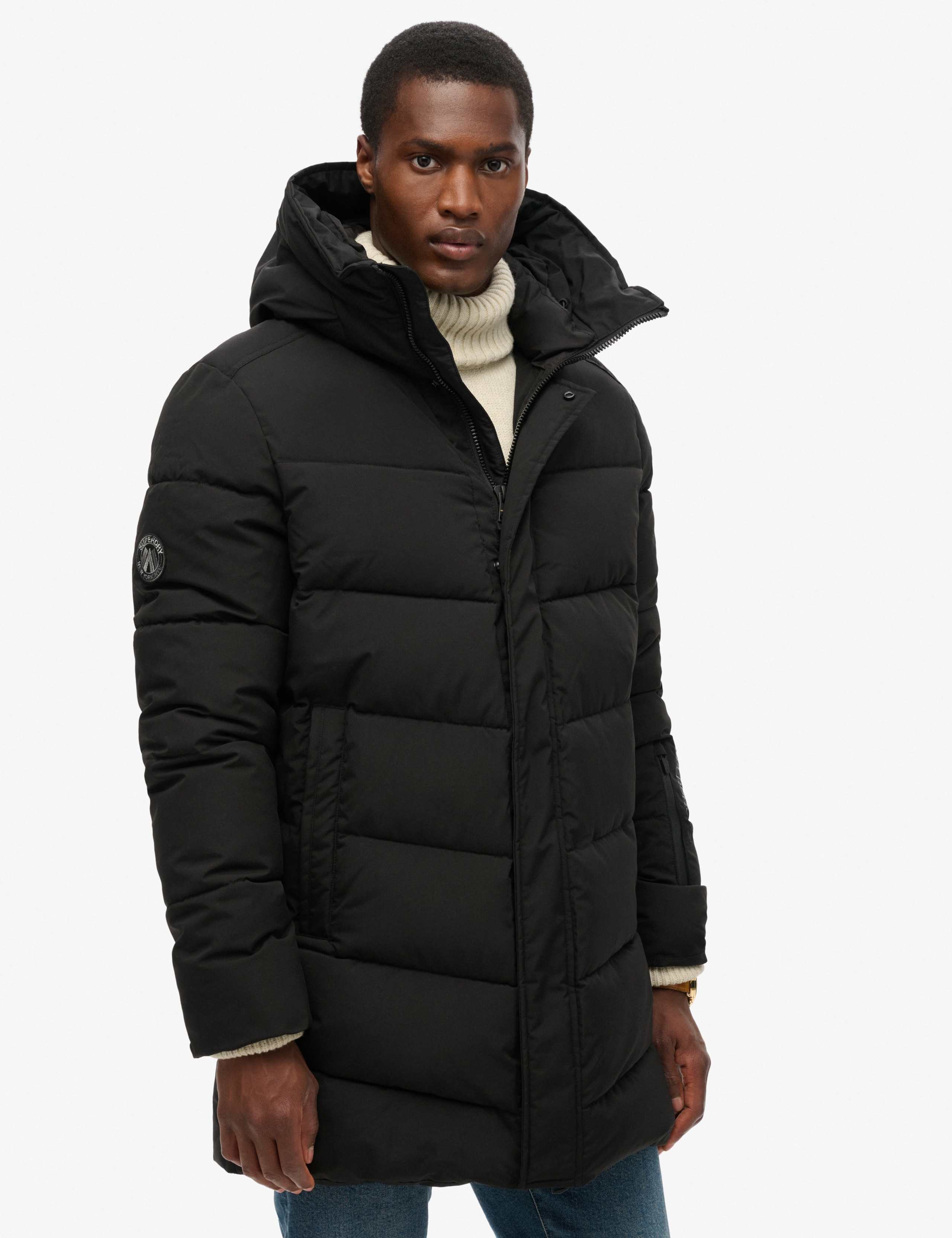Padded Chevron Quilted Hooded Parka Coat 4 of 5