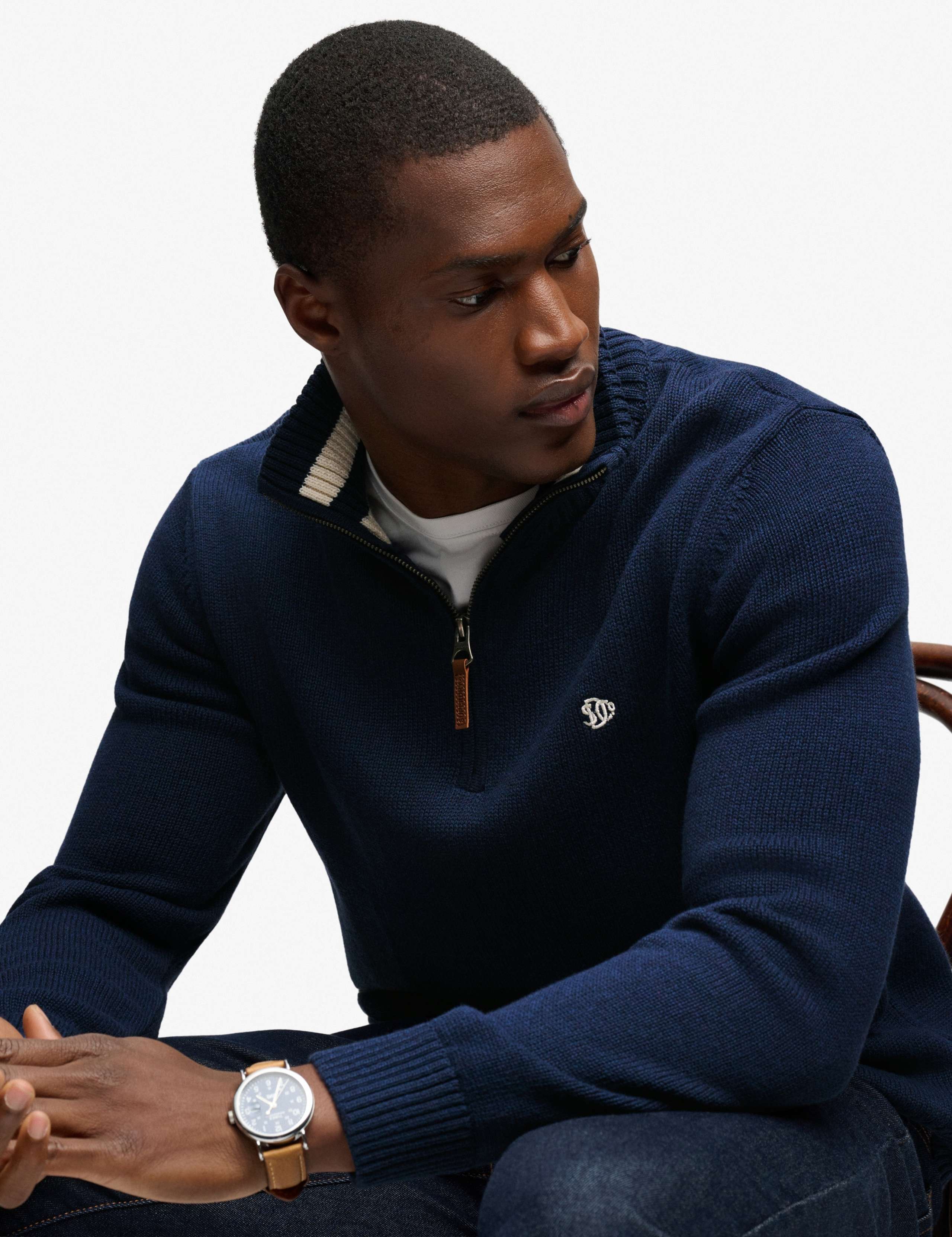 Pure Cotton Half Zip Jumper 2 of 5