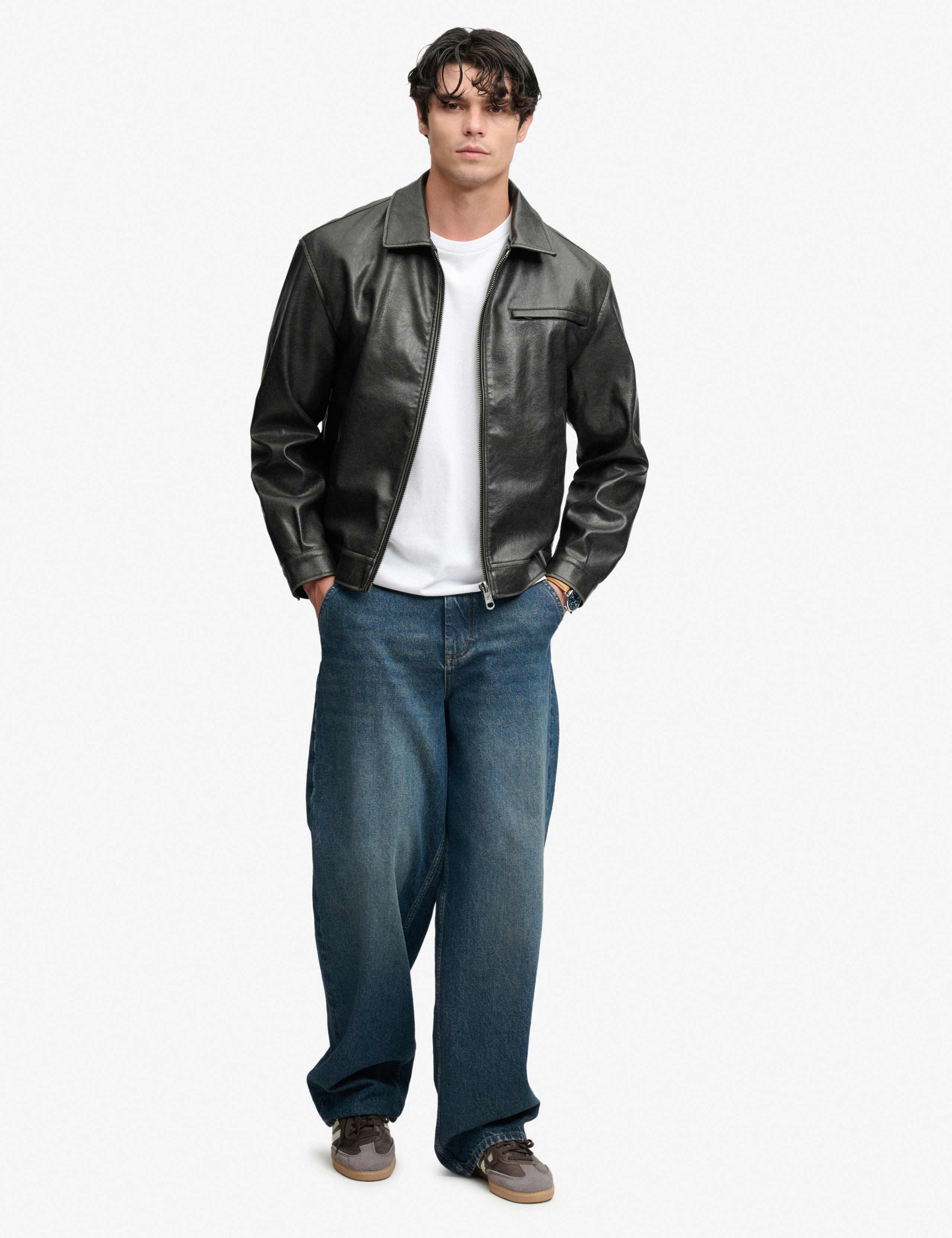 Faux Leather Distressed Jacket 4 of 8