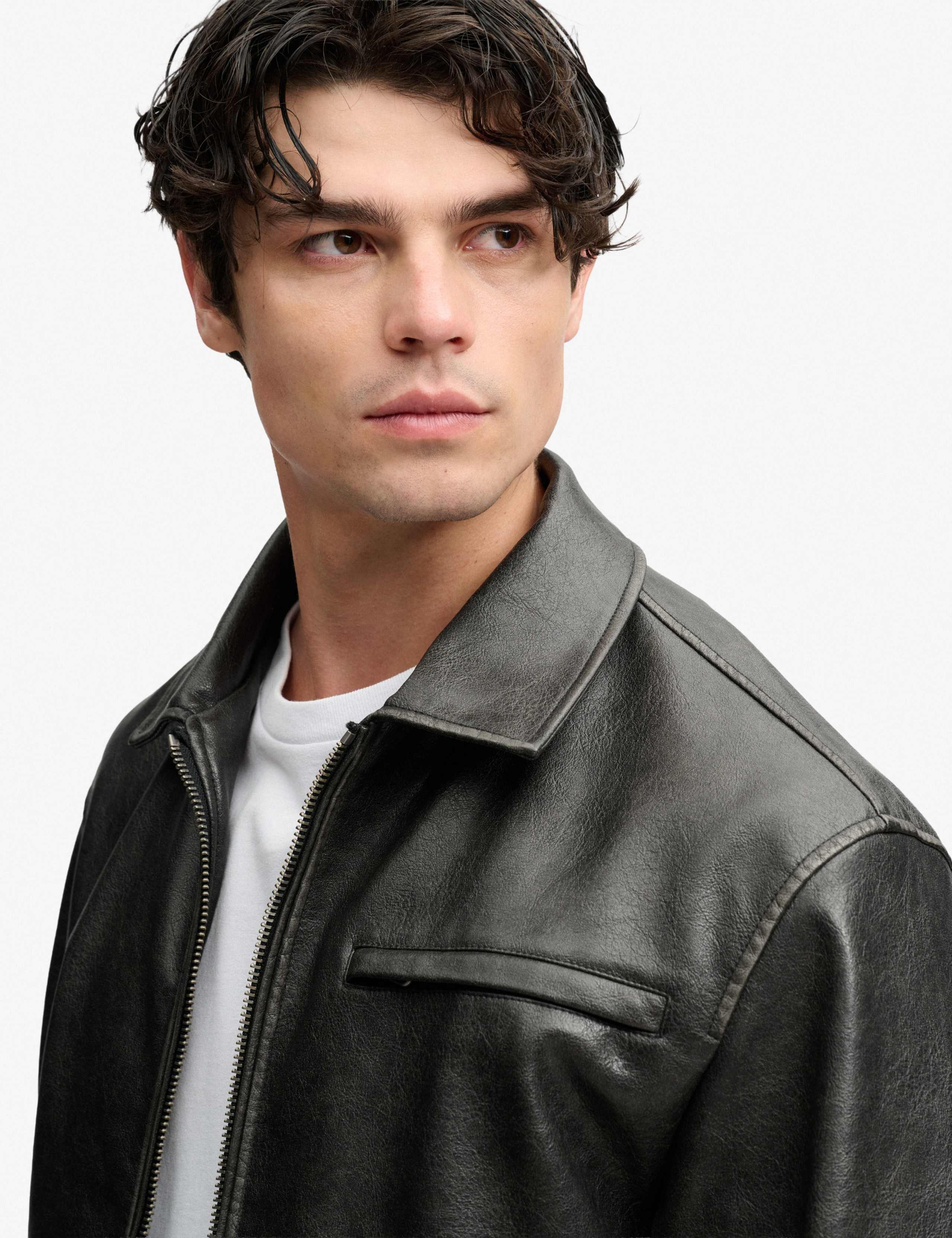 Faux Leather Distressed Jacket 6 of 8