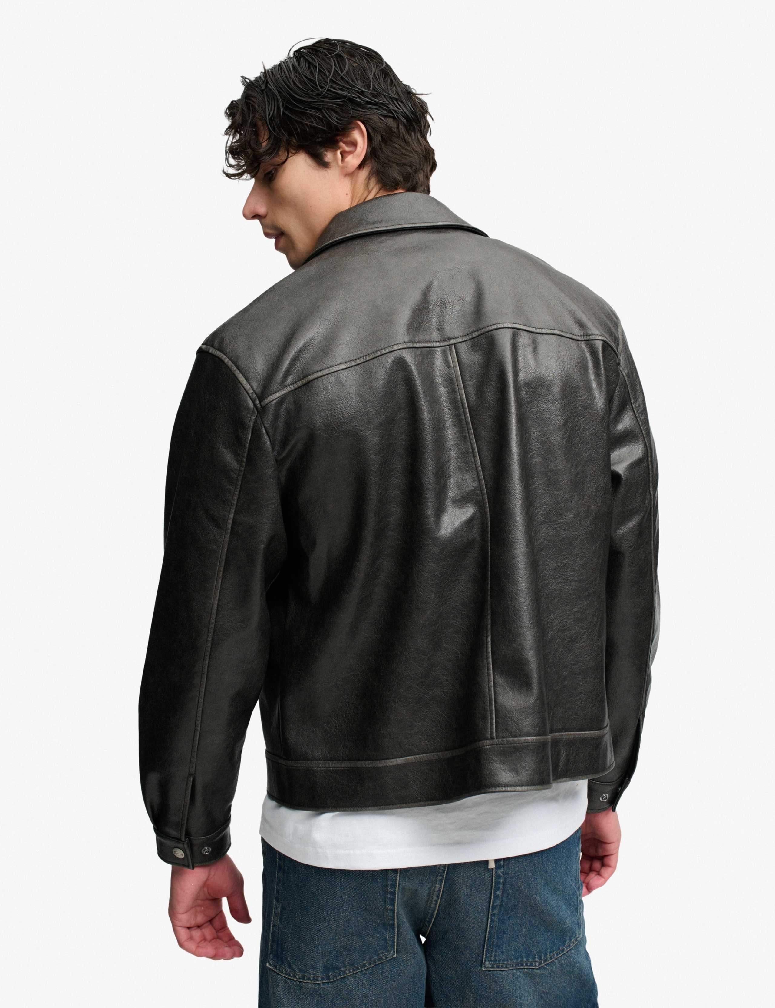 Faux Leather Distressed Jacket 7 of 8