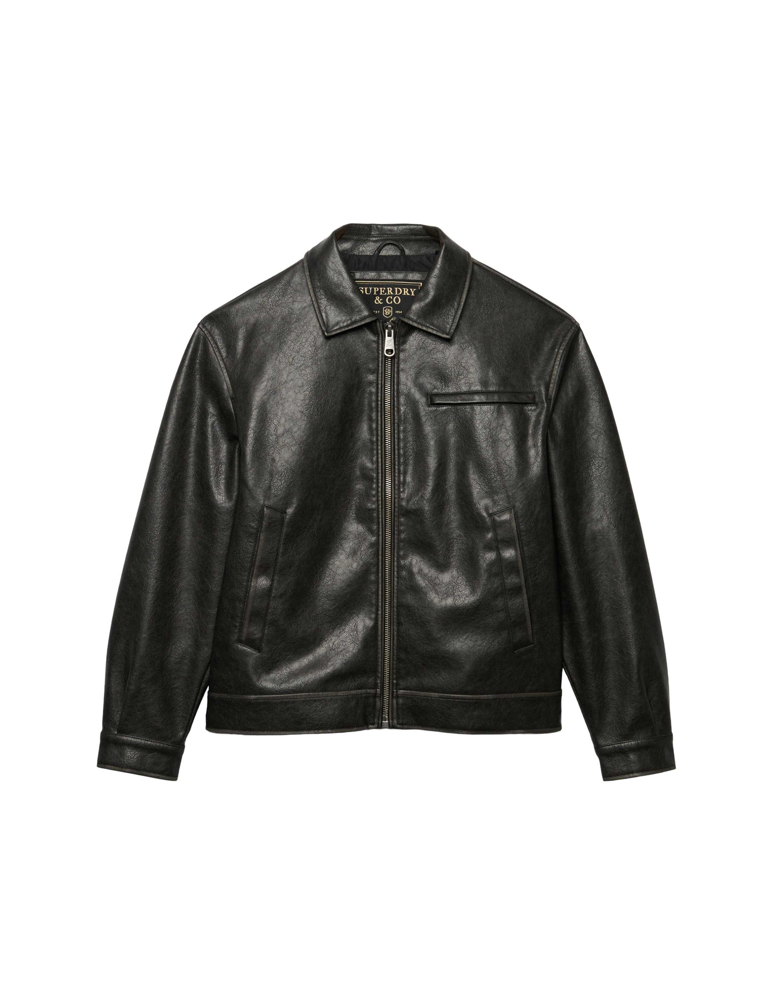 Faux Leather Distressed Jacket 2 of 8
