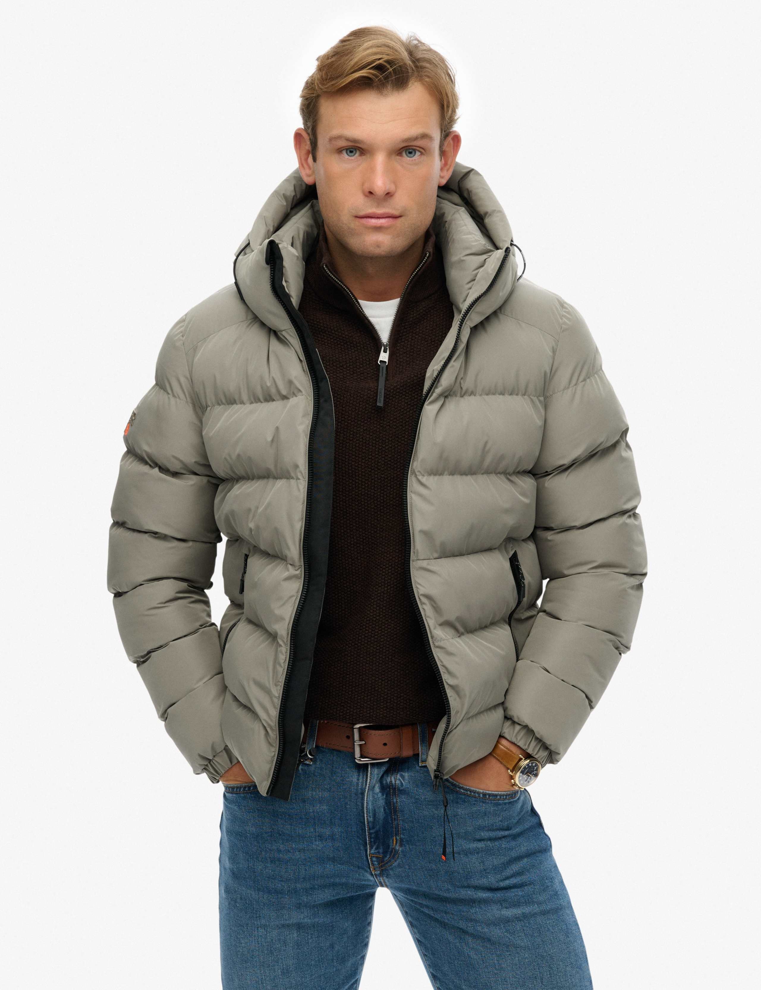 Padded Hooded Sports Puffer Jacket 1 of 8