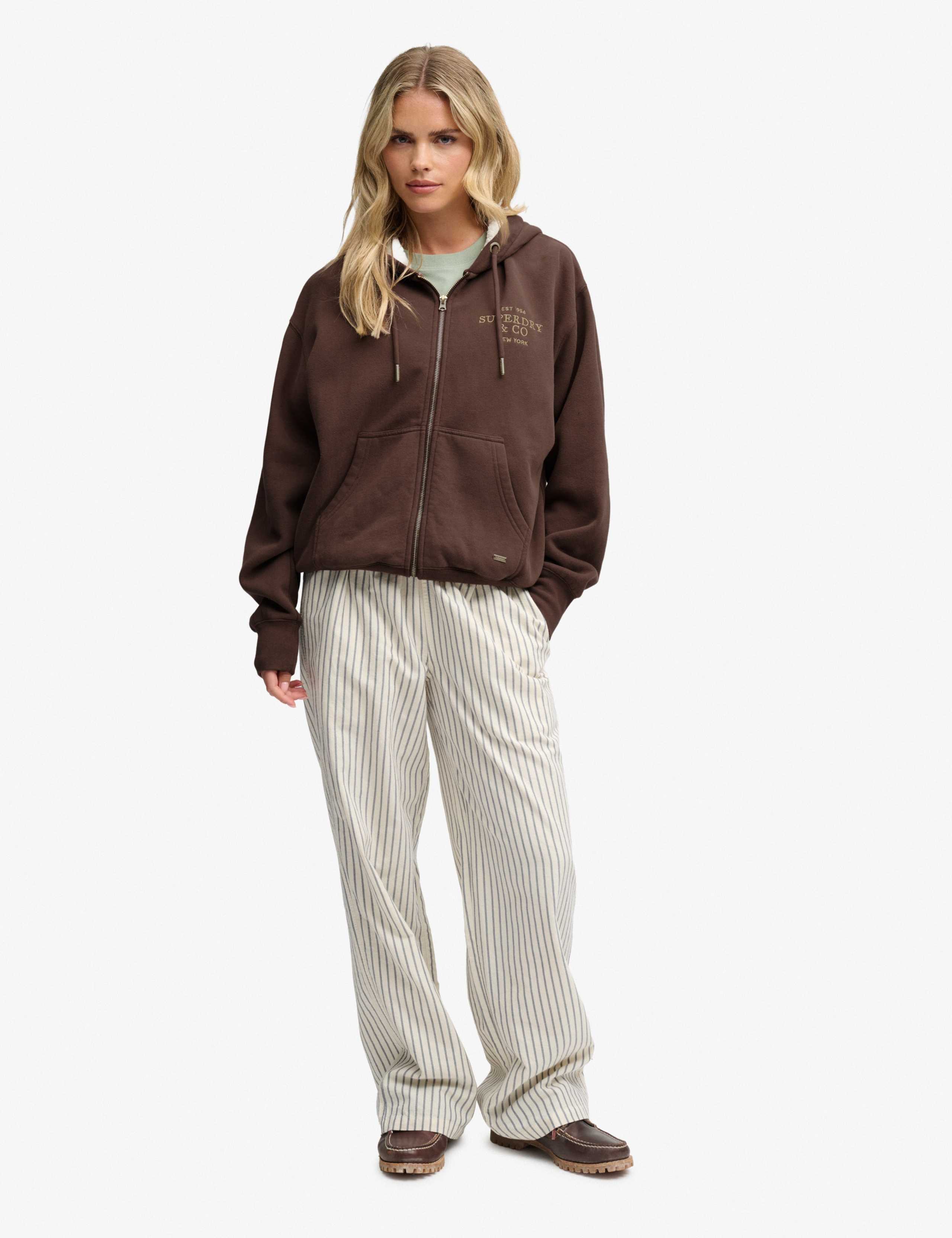 Cotton Rich Faux Fur Lined Zip Up Hoodie 3 of 7