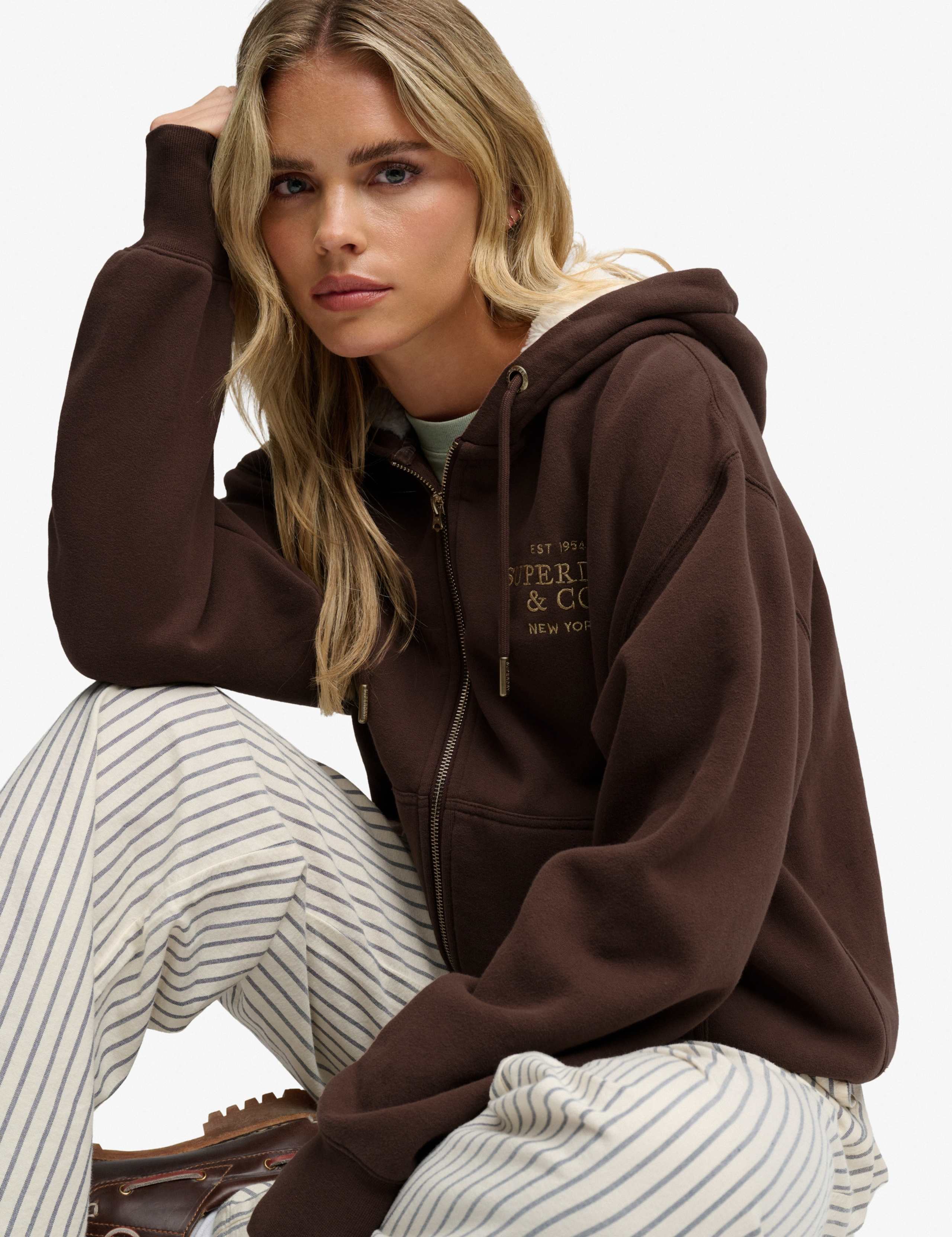 Cotton Rich Faux Fur Lined Zip Up Hoodie 4 of 7