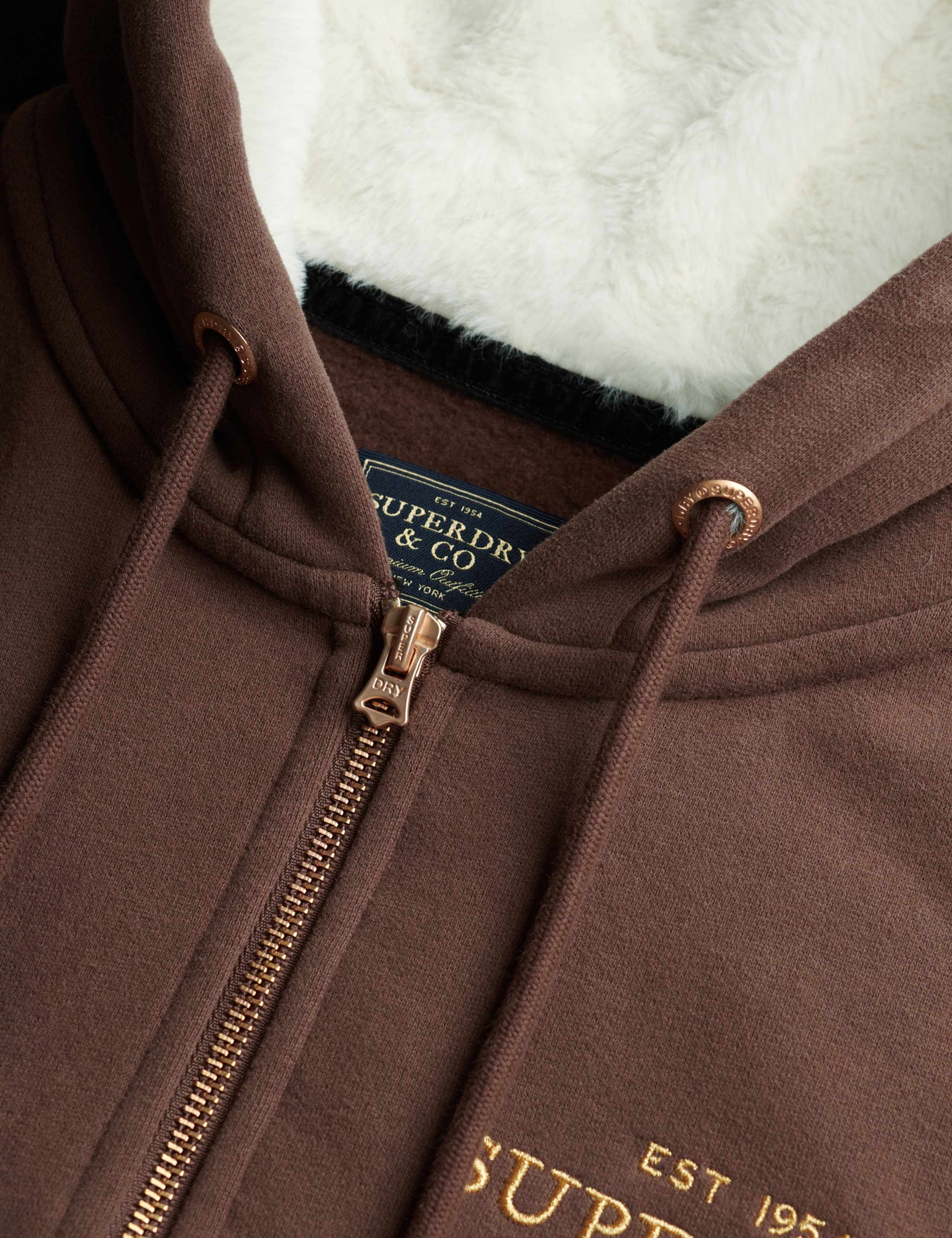 Cotton Rich Faux Fur Lined Zip Up Hoodie 7 of 7