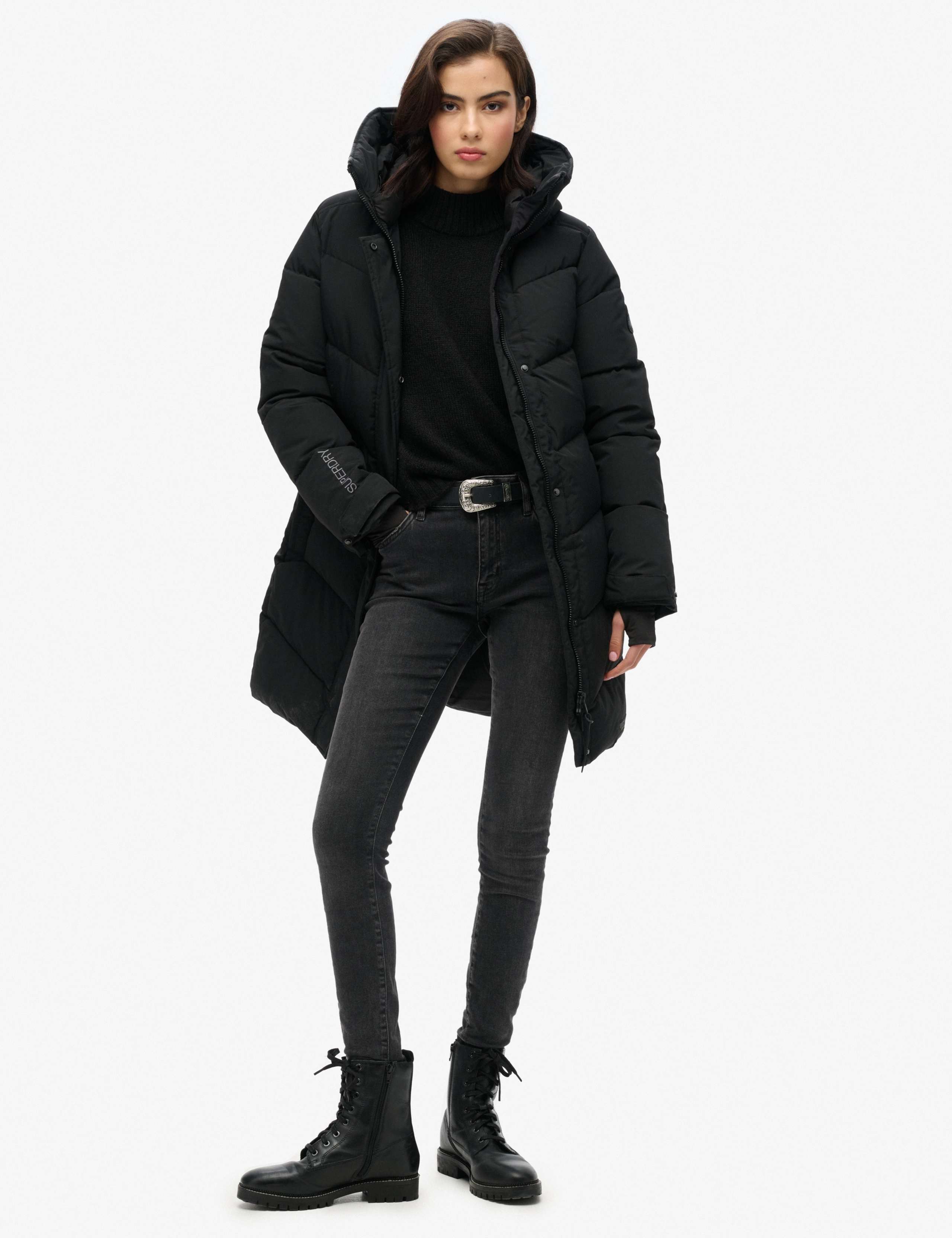 Padded Hooded Longline Parka Coat 3 of 7