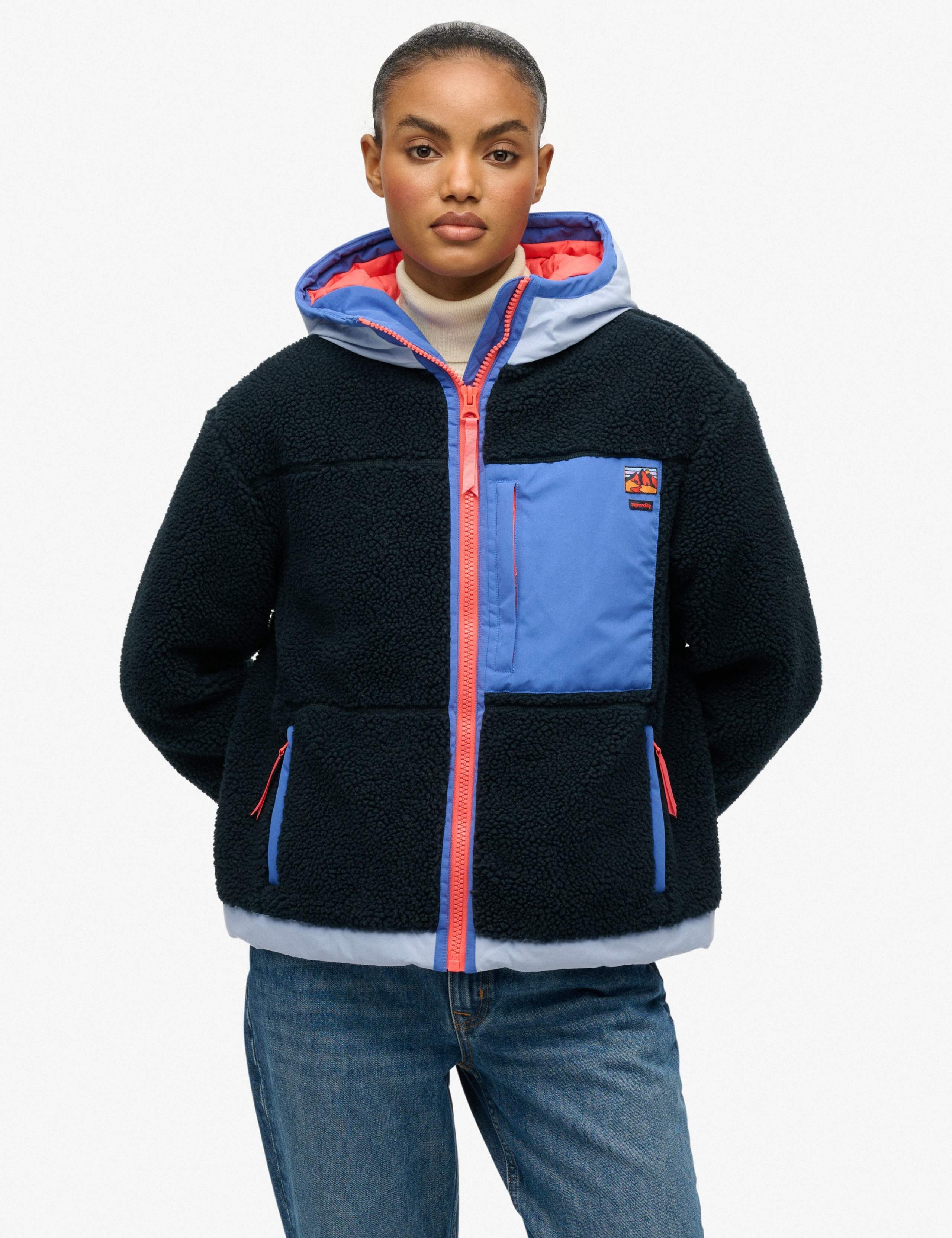 Padded Hooded Colour Block Jacket 3 of 7