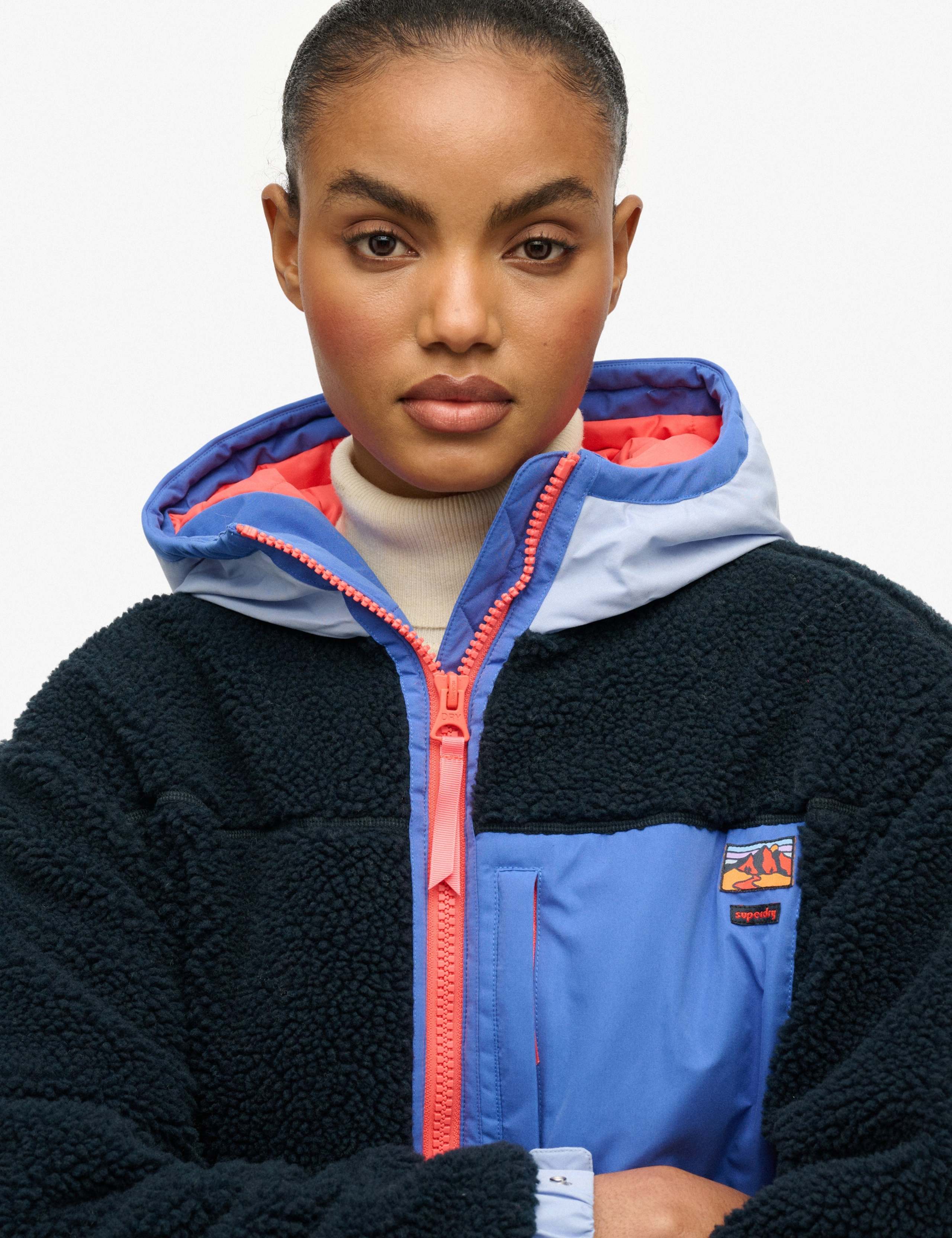 Padded Hooded Colour Block Jacket 6 of 7