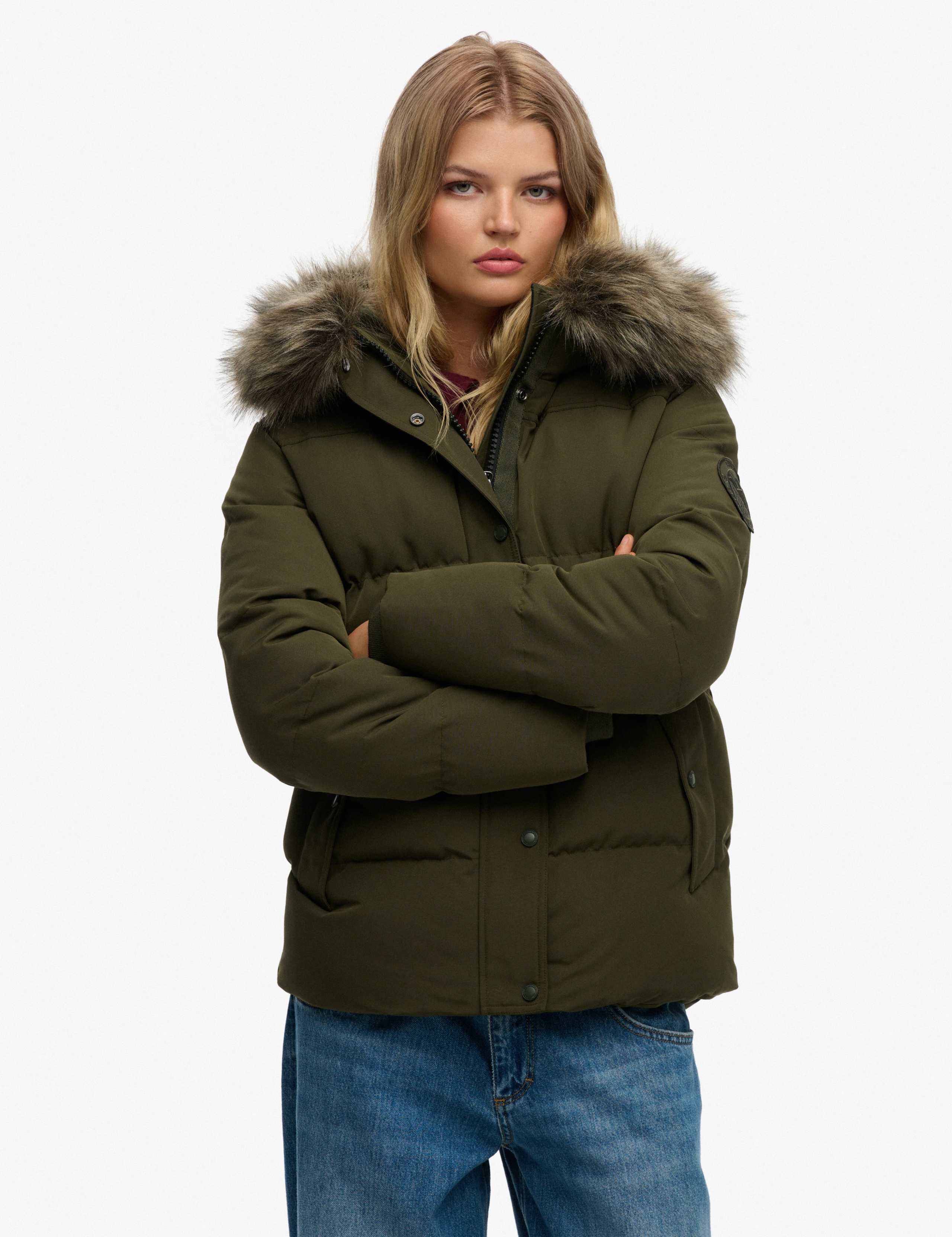 Padded Hooded Faux Fur Trim Puffer Jacket 5 of 8