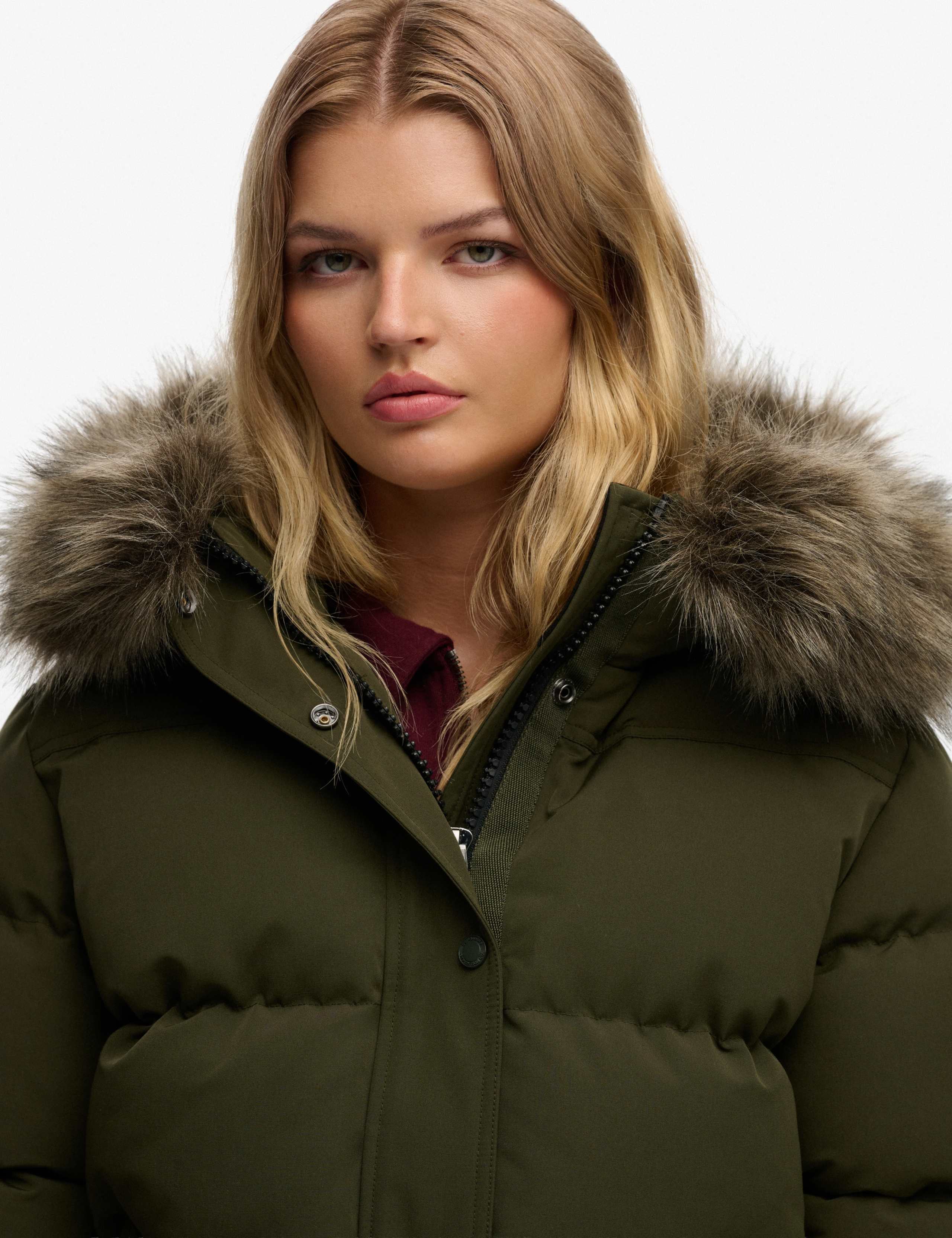 Padded Hooded Faux Fur Trim Puffer Jacket 6 of 8