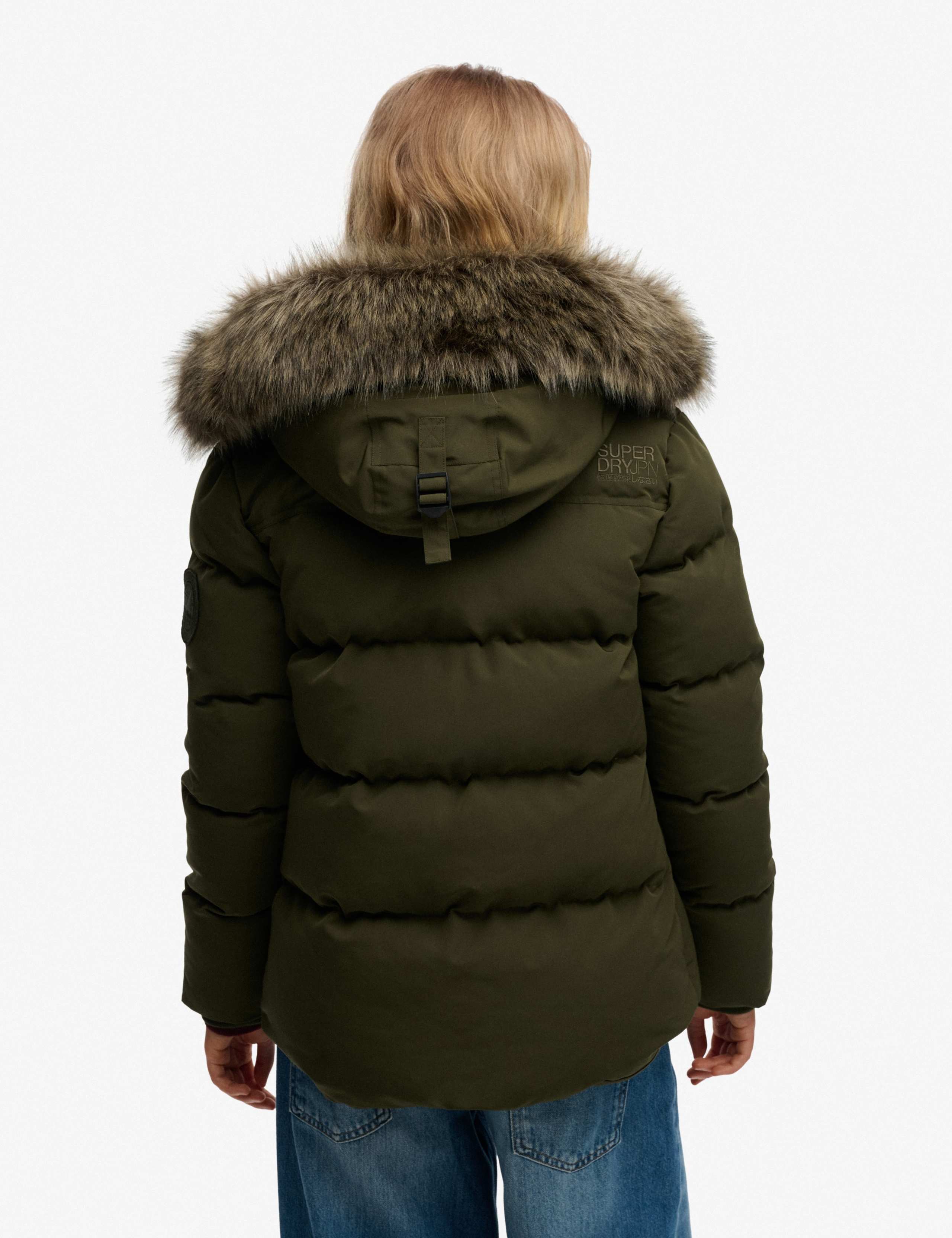 Padded Hooded Faux Fur Trim Puffer Jacket 7 of 8