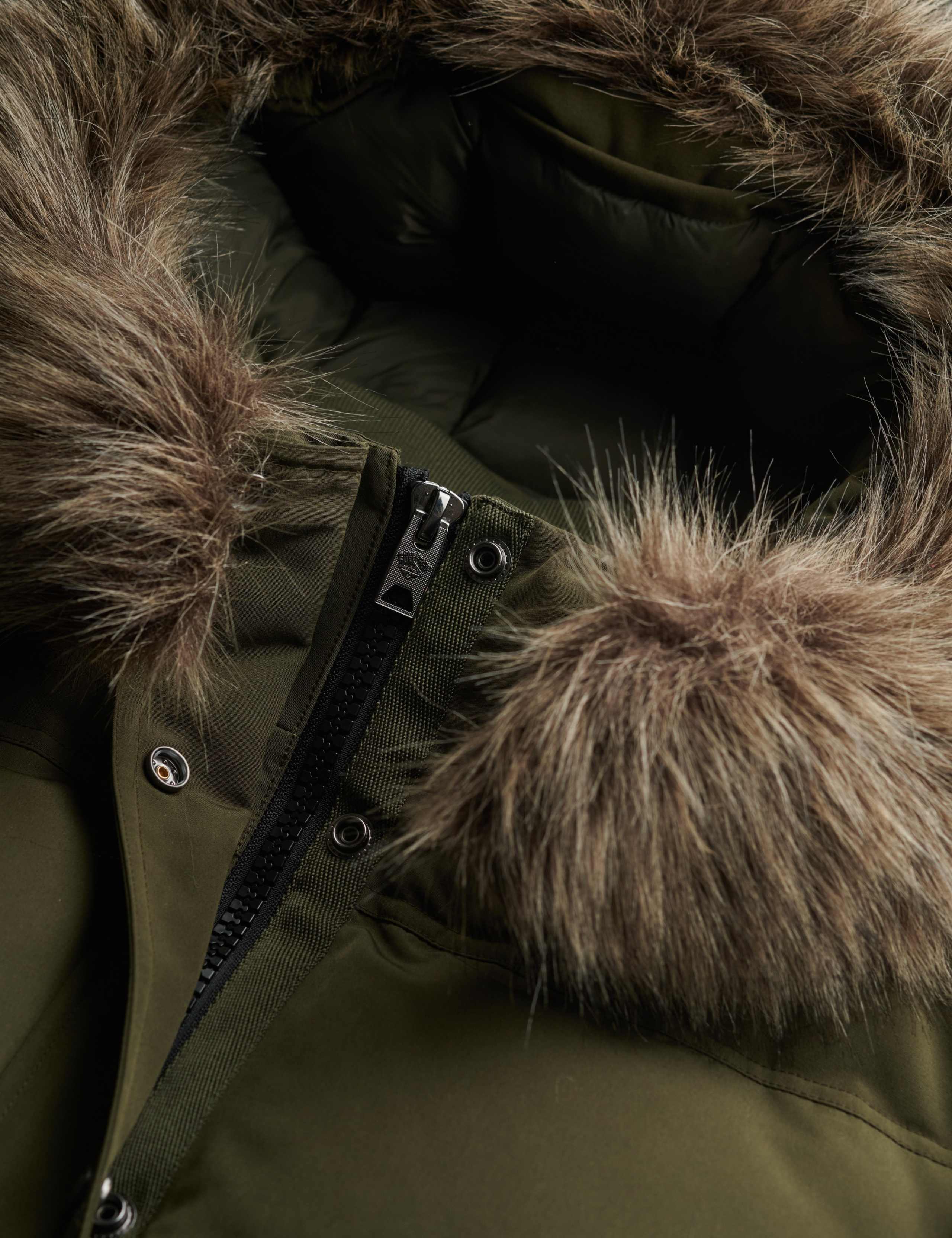 Padded Hooded Faux Fur Trim Puffer Jacket 8 of 8