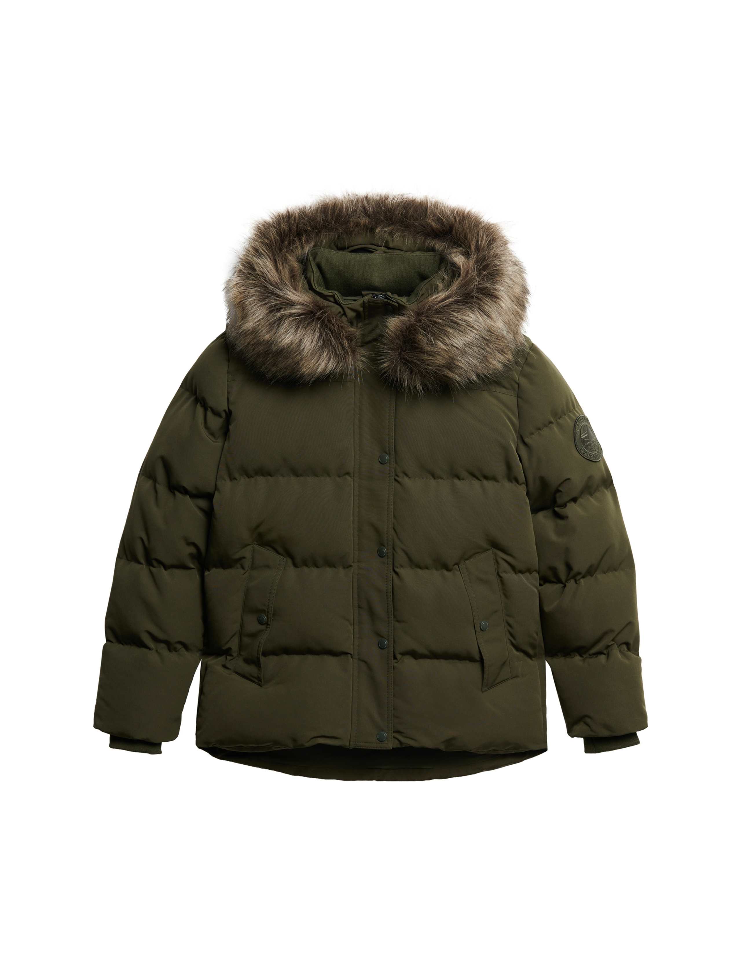 Padded Hooded Faux Fur Trim Puffer Jacket 2 of 8