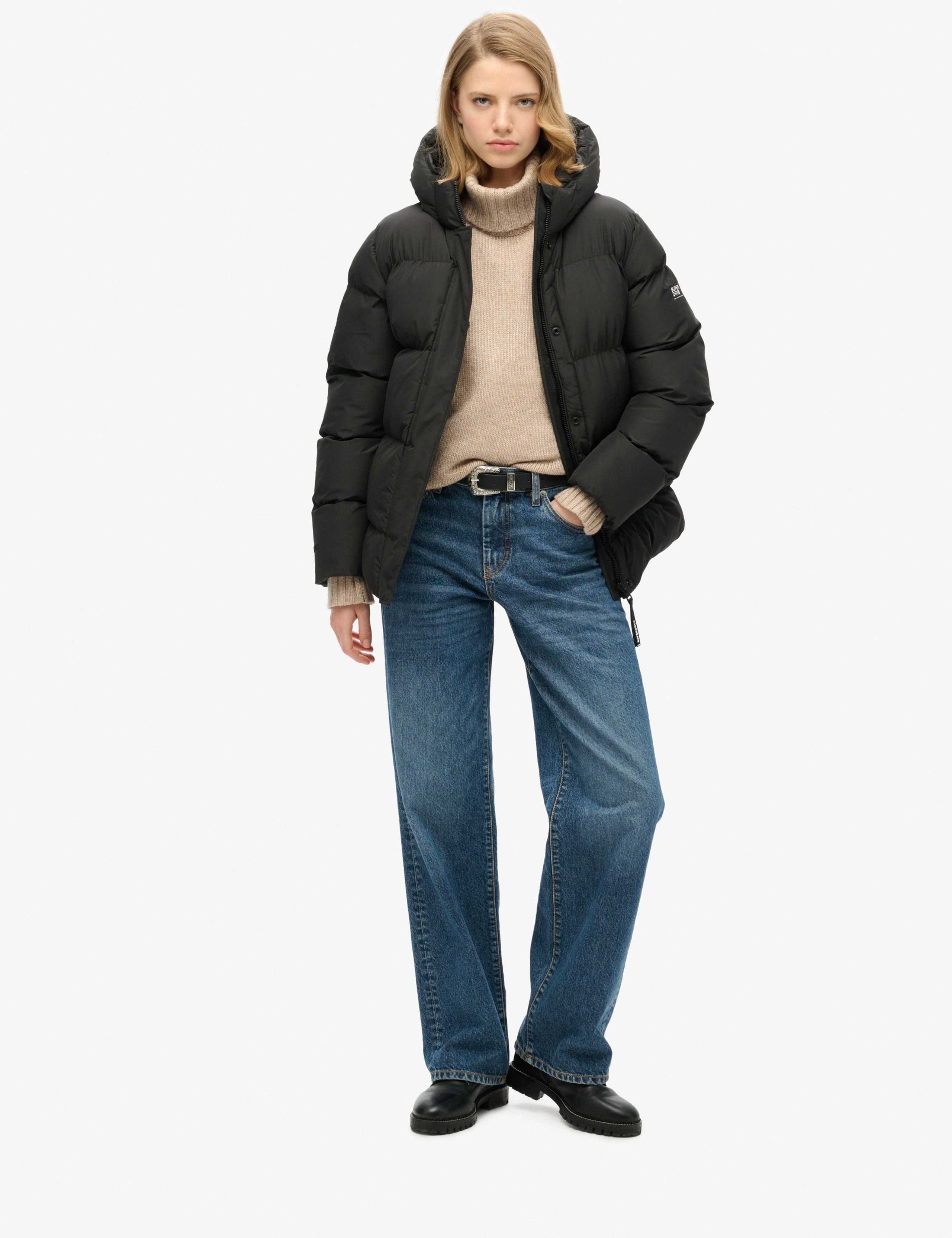 Padded Hooded Mid Length Sports Puffer Jacket 4 of 8