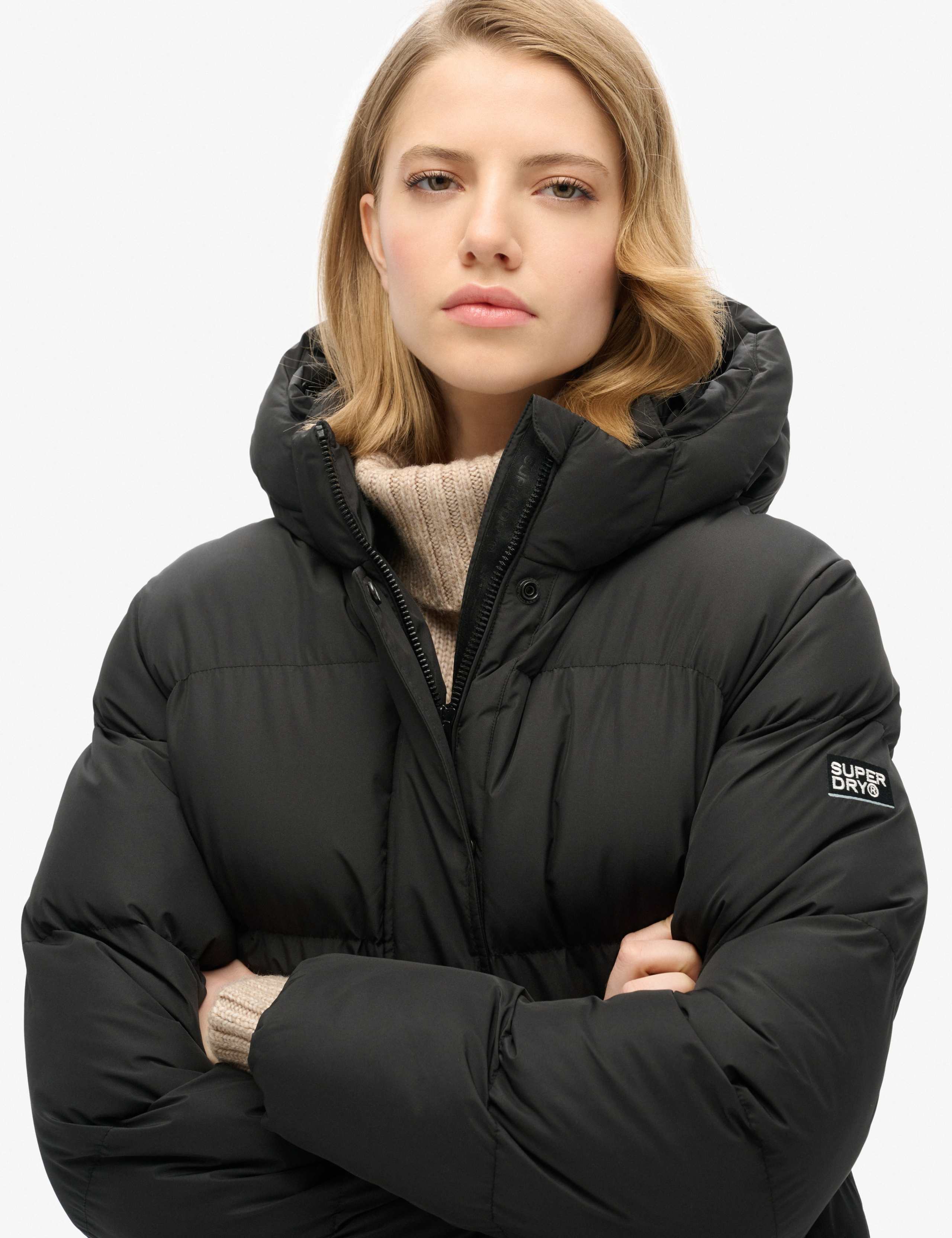 Padded Hooded Mid Length Sports Puffer Jacket 5 of 8