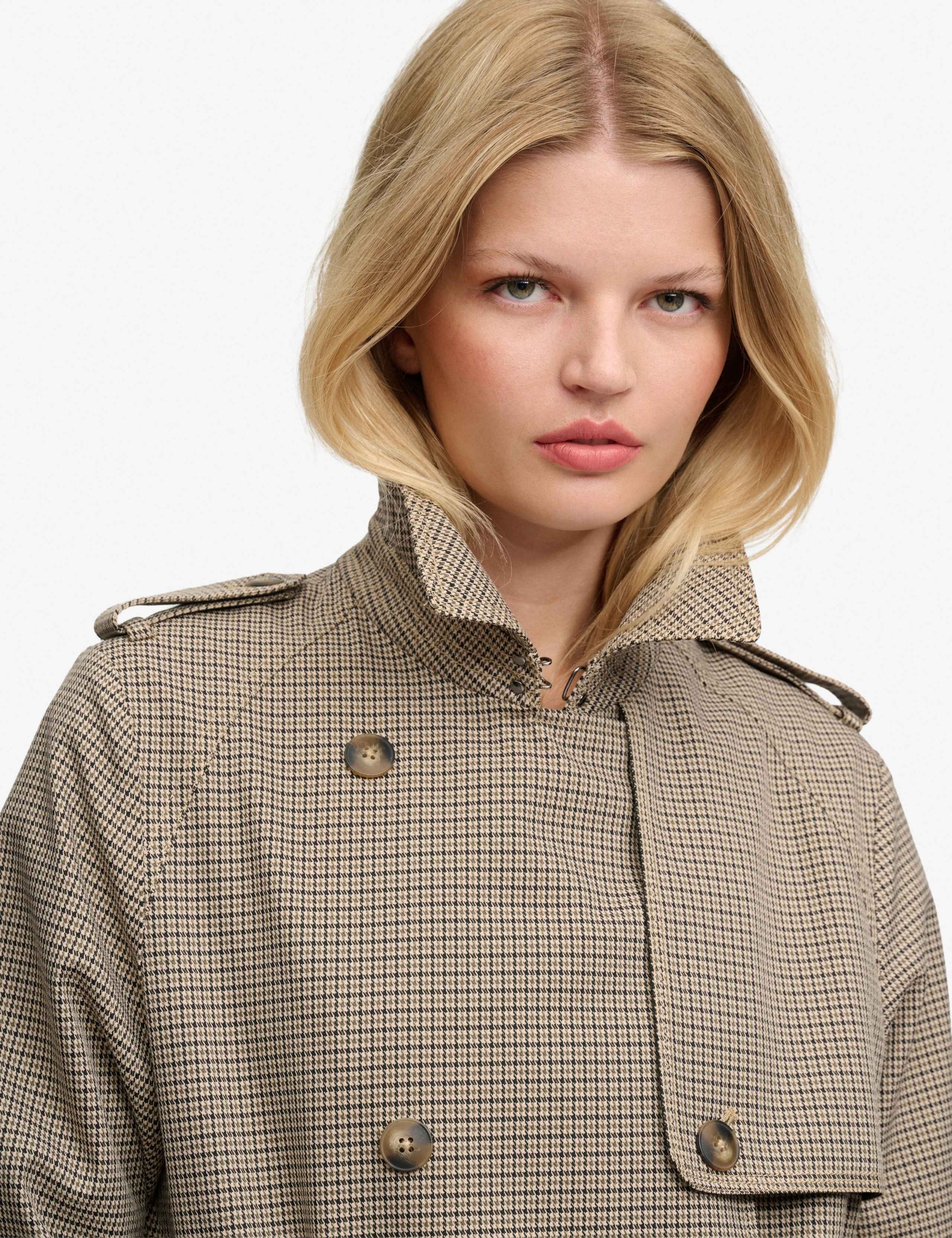 Checked Belted Longline Trench Coat 6 of 8