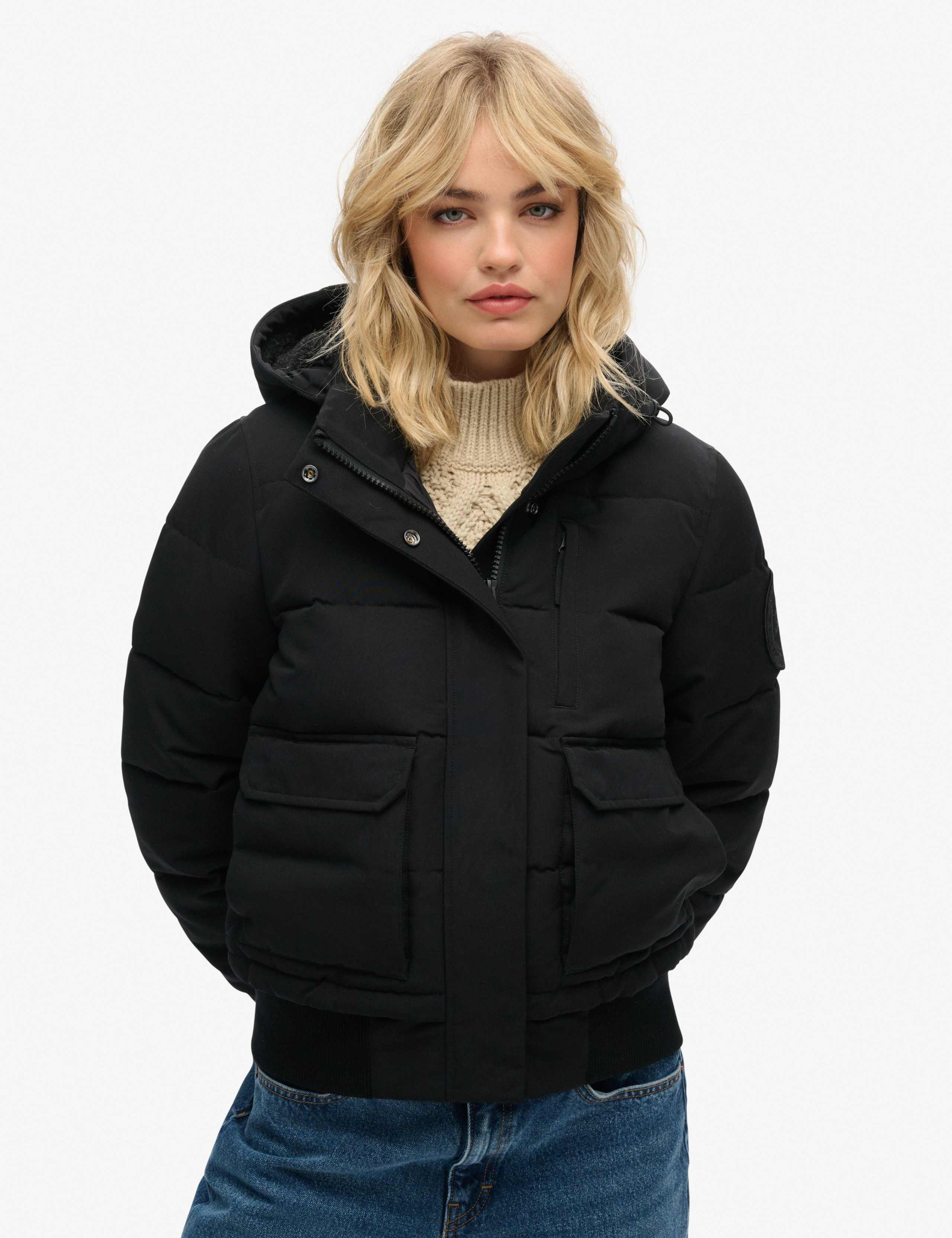 Padded Hooded Borg Lined Bomber Jacket 4 of 7