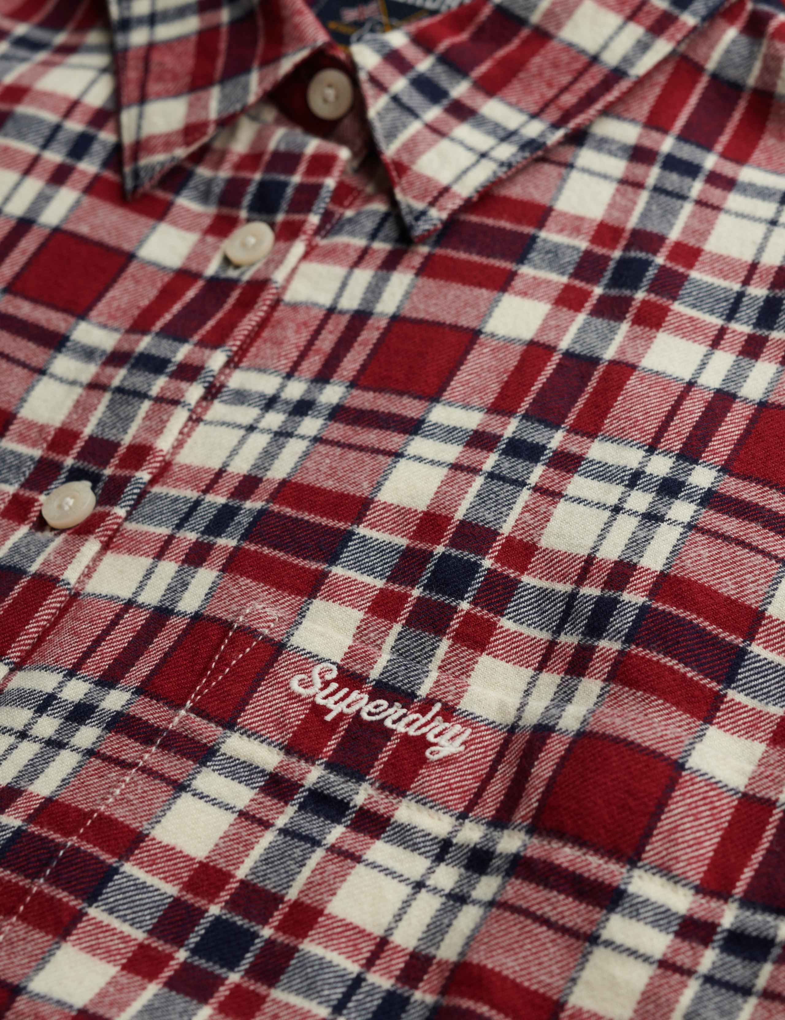 Pure Cotton Checked Relaxed Flannel Shirt 7 of 7