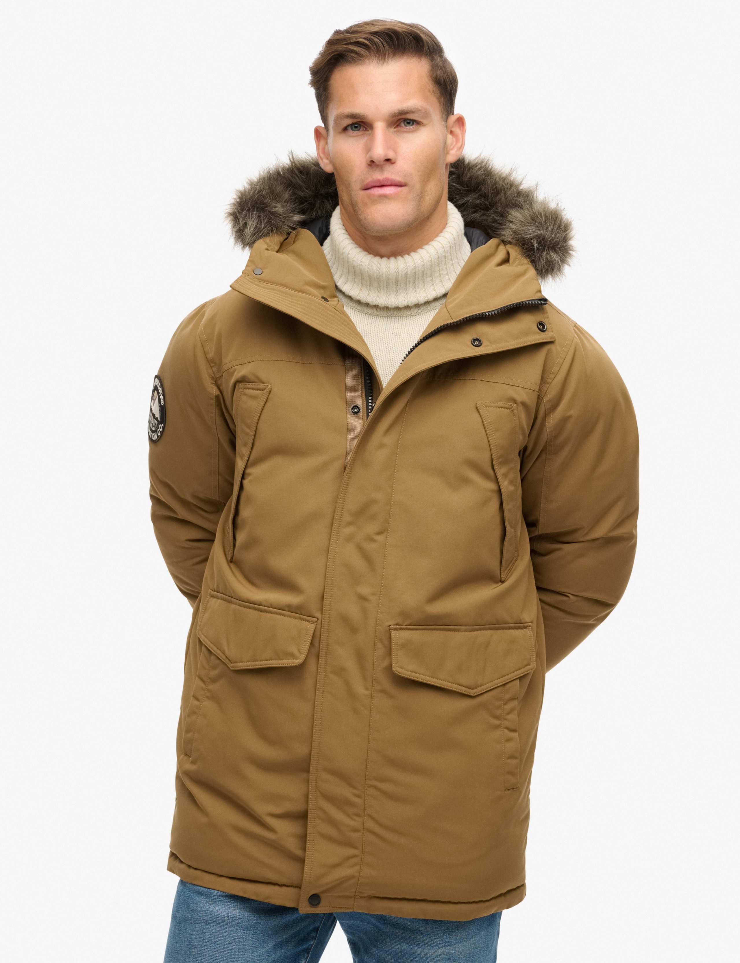 Padded Hooded Longline Faux Fur Trim Parka Jacket 3 of 6