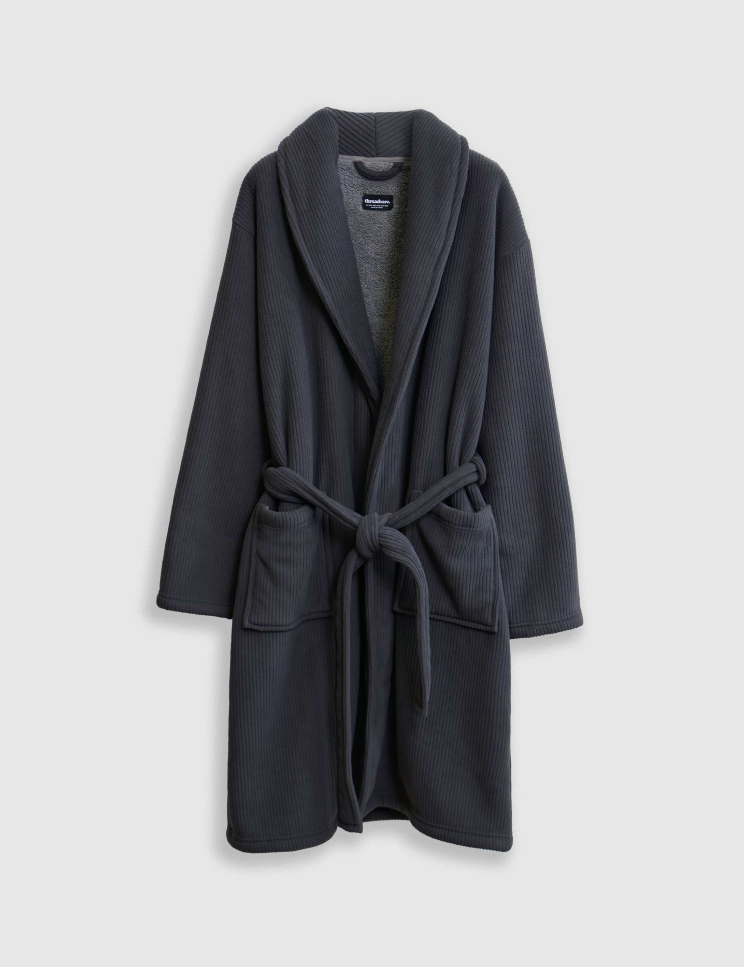 Fleece Checked Hooded Dressing Gown 2 of 6