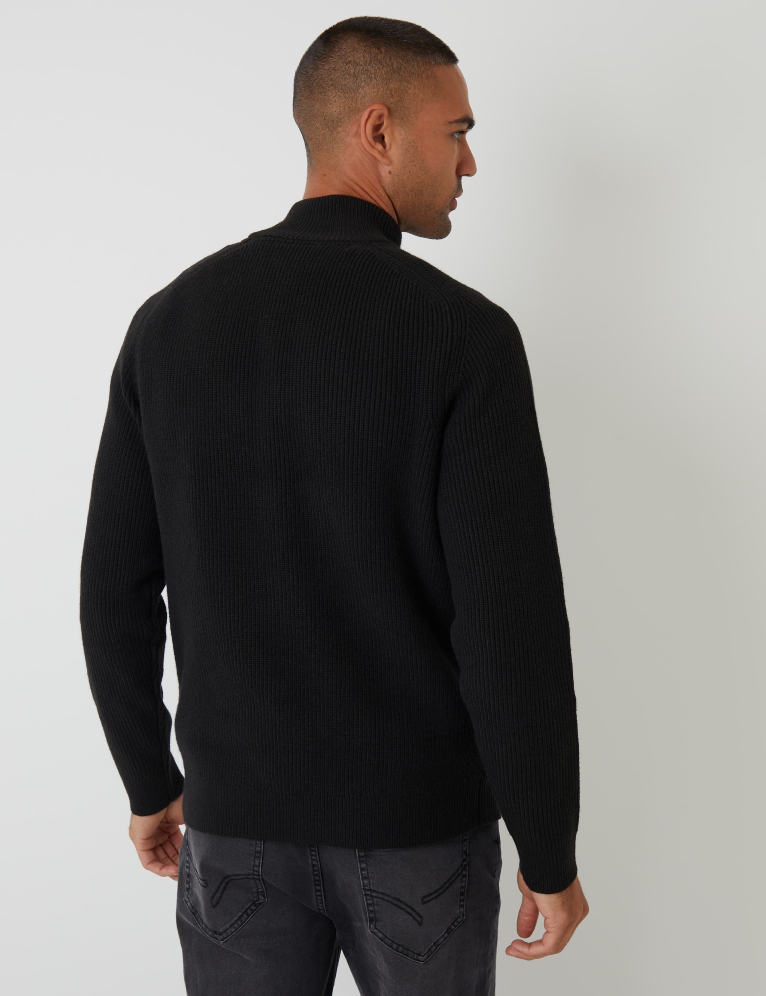 Ribbed Funnel Neck Half Zip Jumper 3 of 4