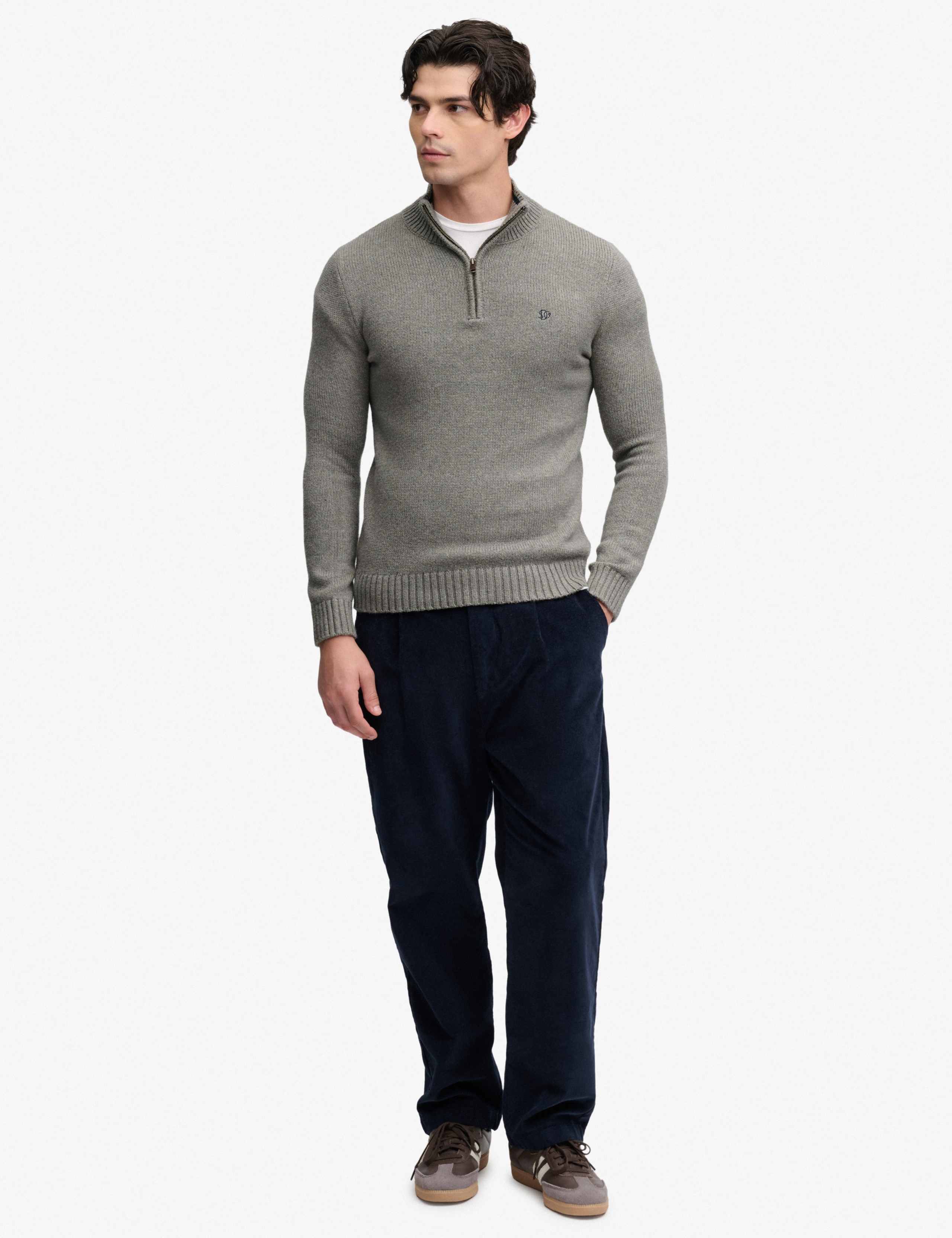 Cotton Rich Textured Half Zip Jumper 4 of 7