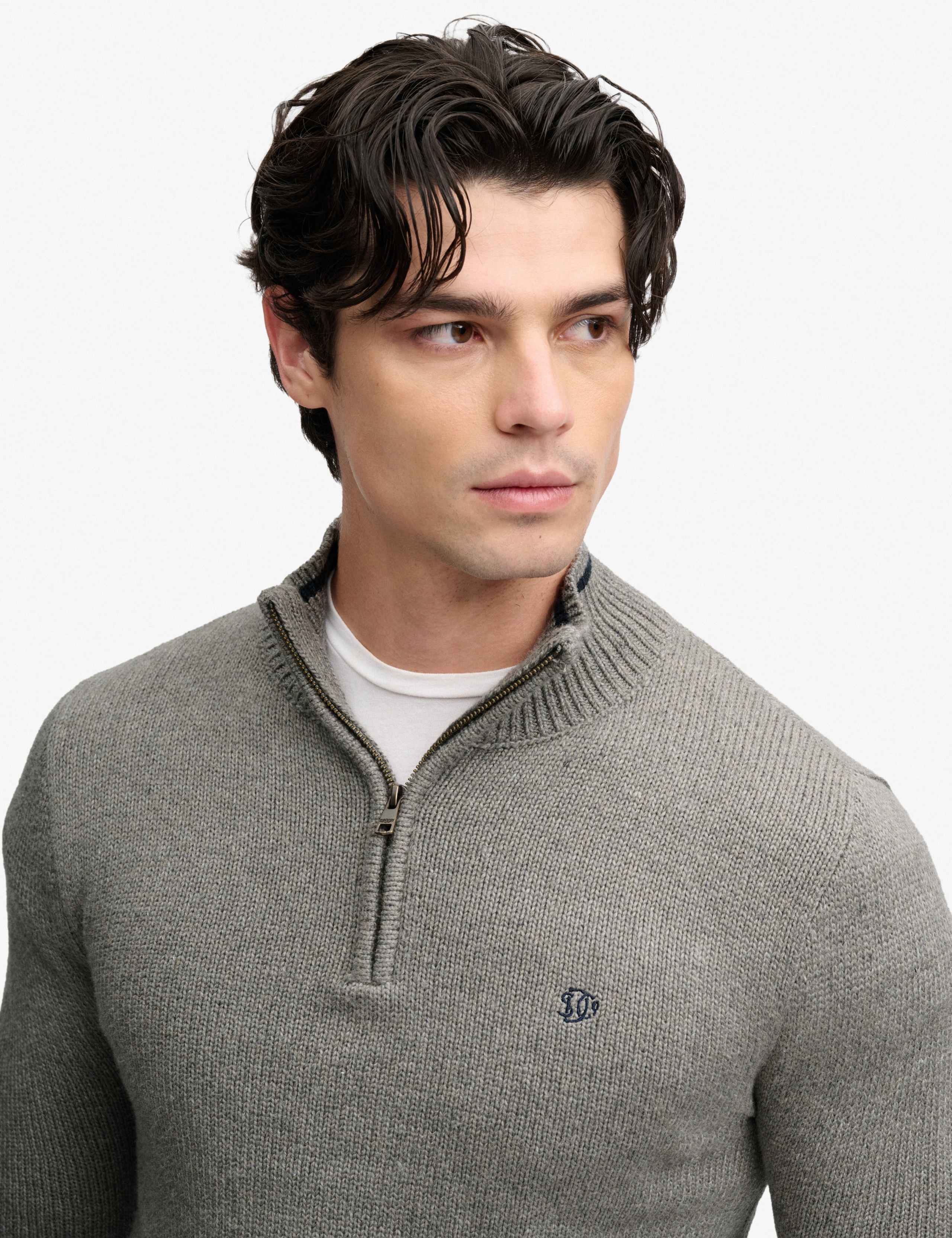 Cotton Rich Textured Half Zip Jumper 5 of 7