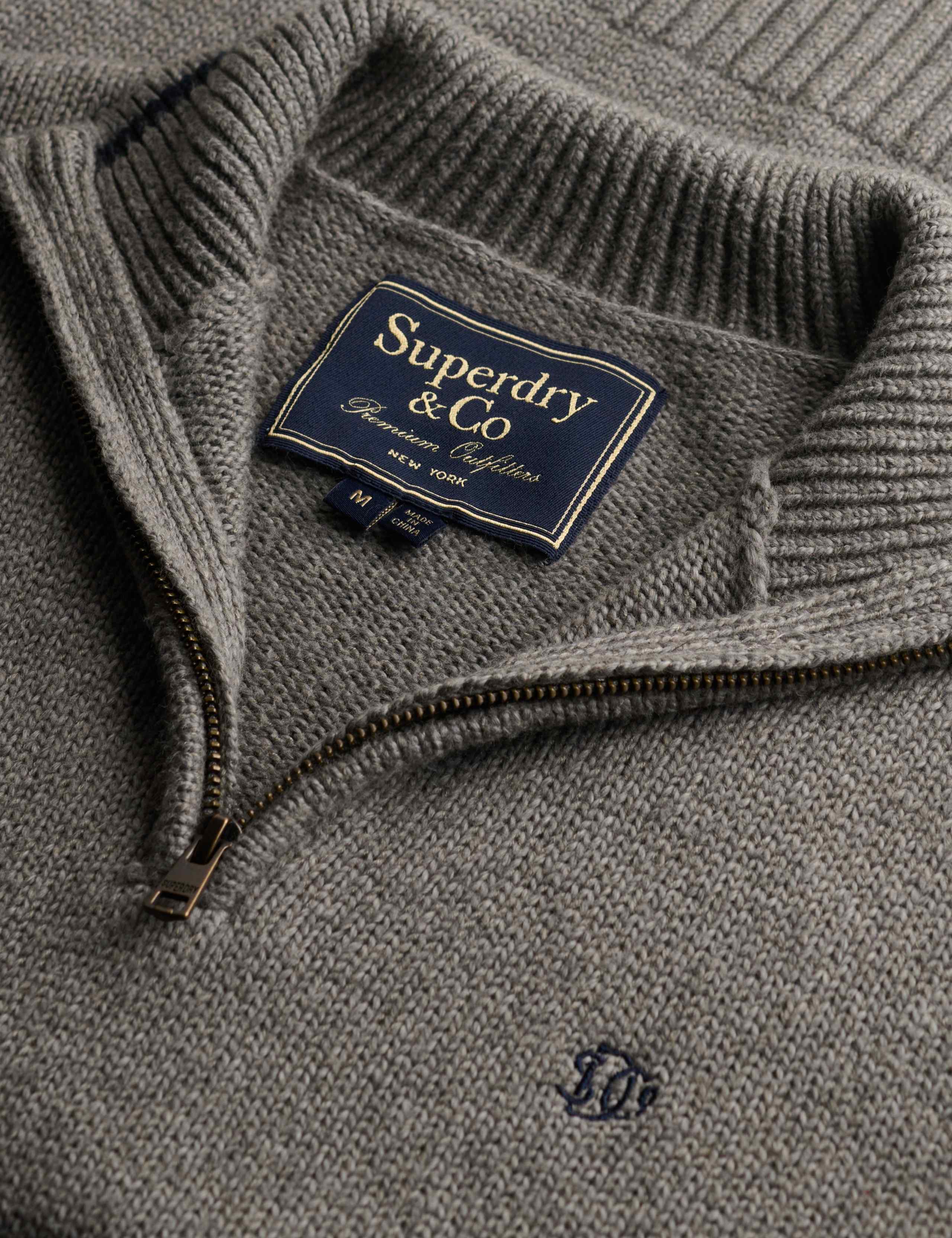 Cotton Rich Textured Half Zip Jumper 7 of 7