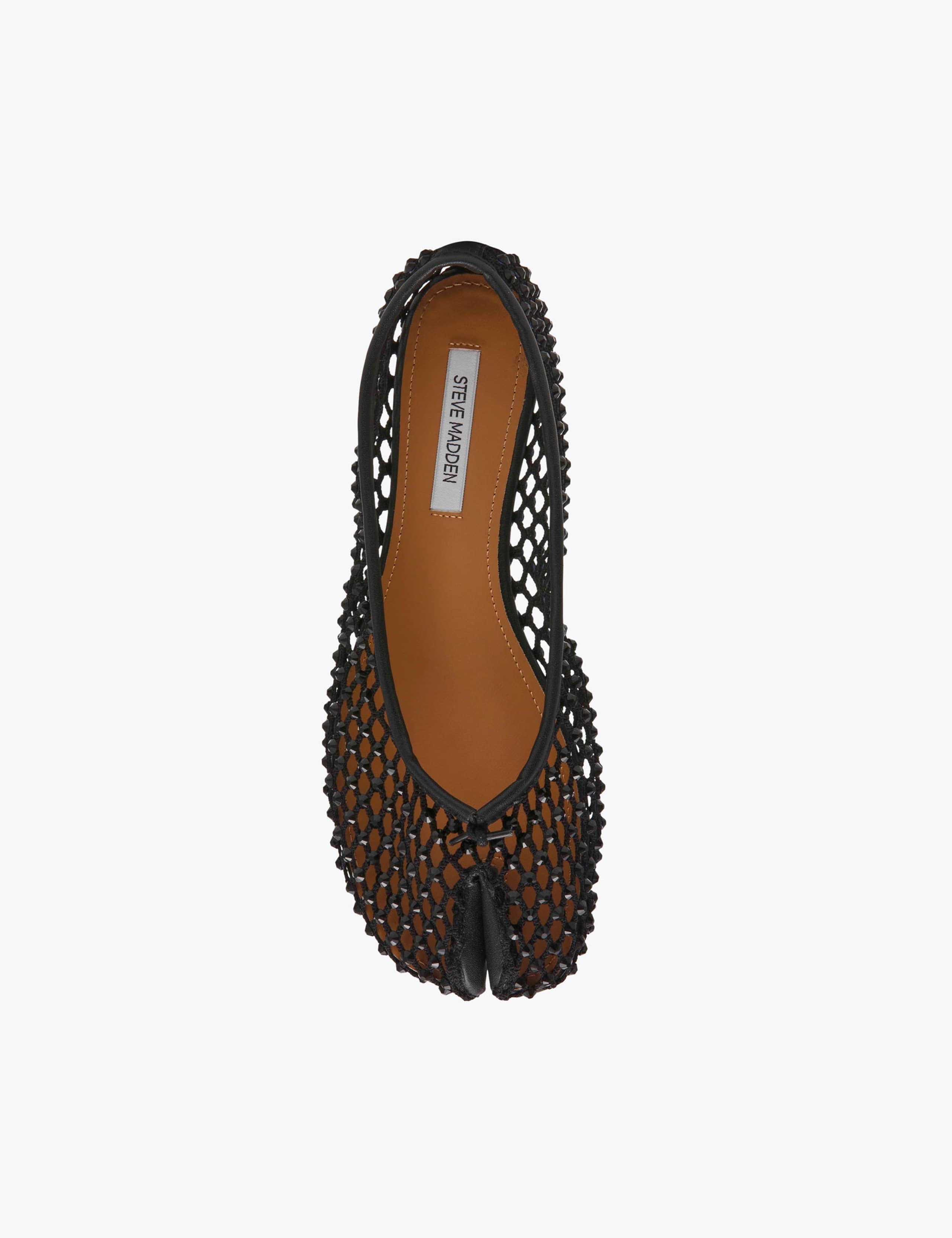 Rhinestone Mesh Round Toe Flat Pumps 3 of 5