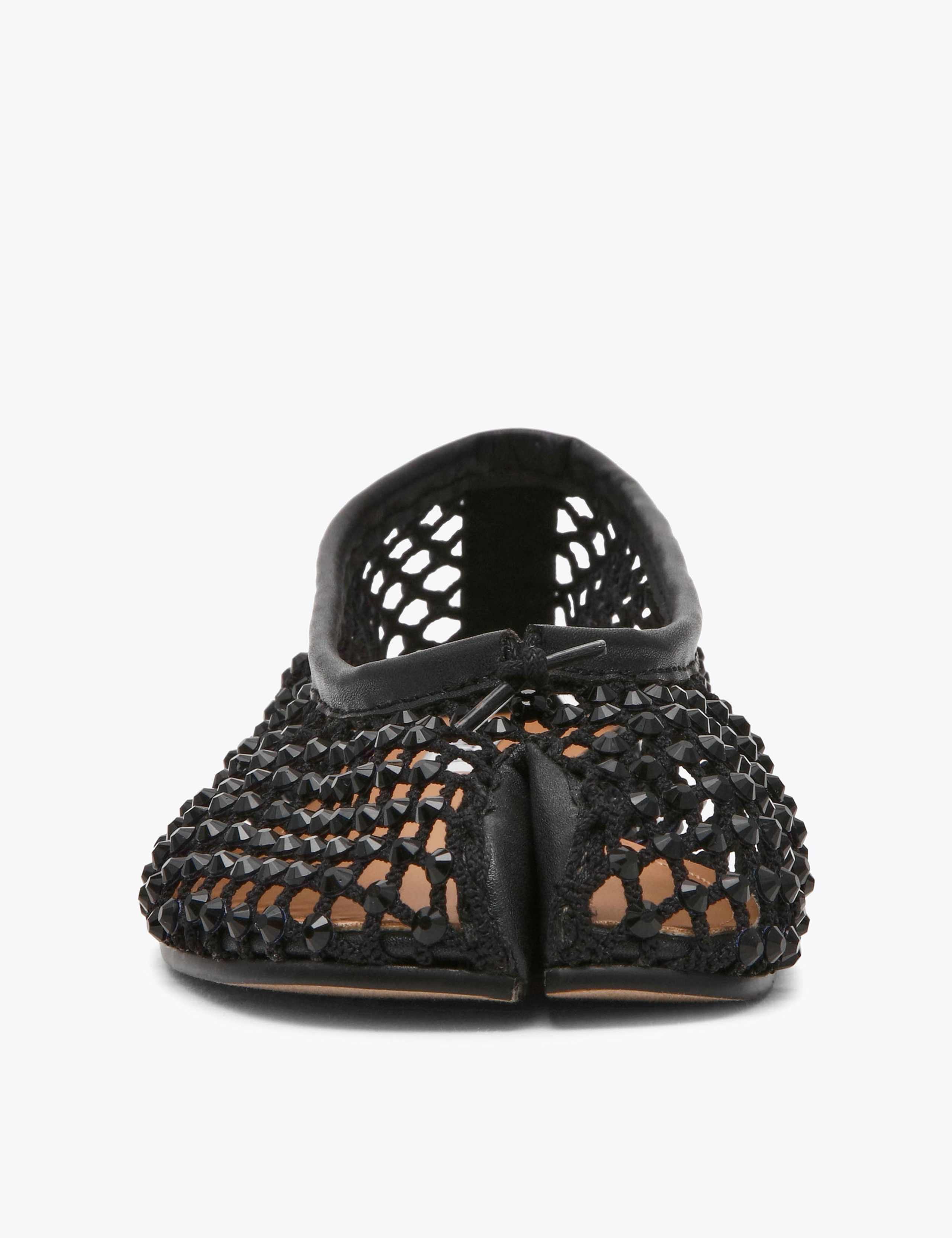 Rhinestone Mesh Round Toe Flat Pumps 5 of 5